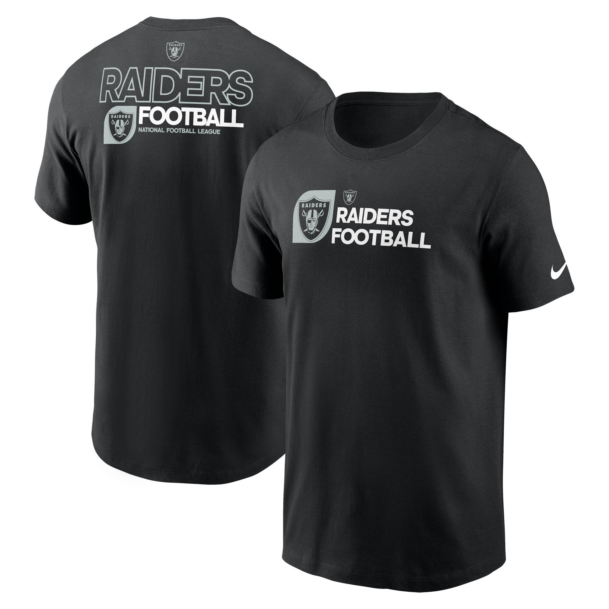 Las Vegas Raiders Team Slogan Nike Essential NFL T-Shirt Schwarz
