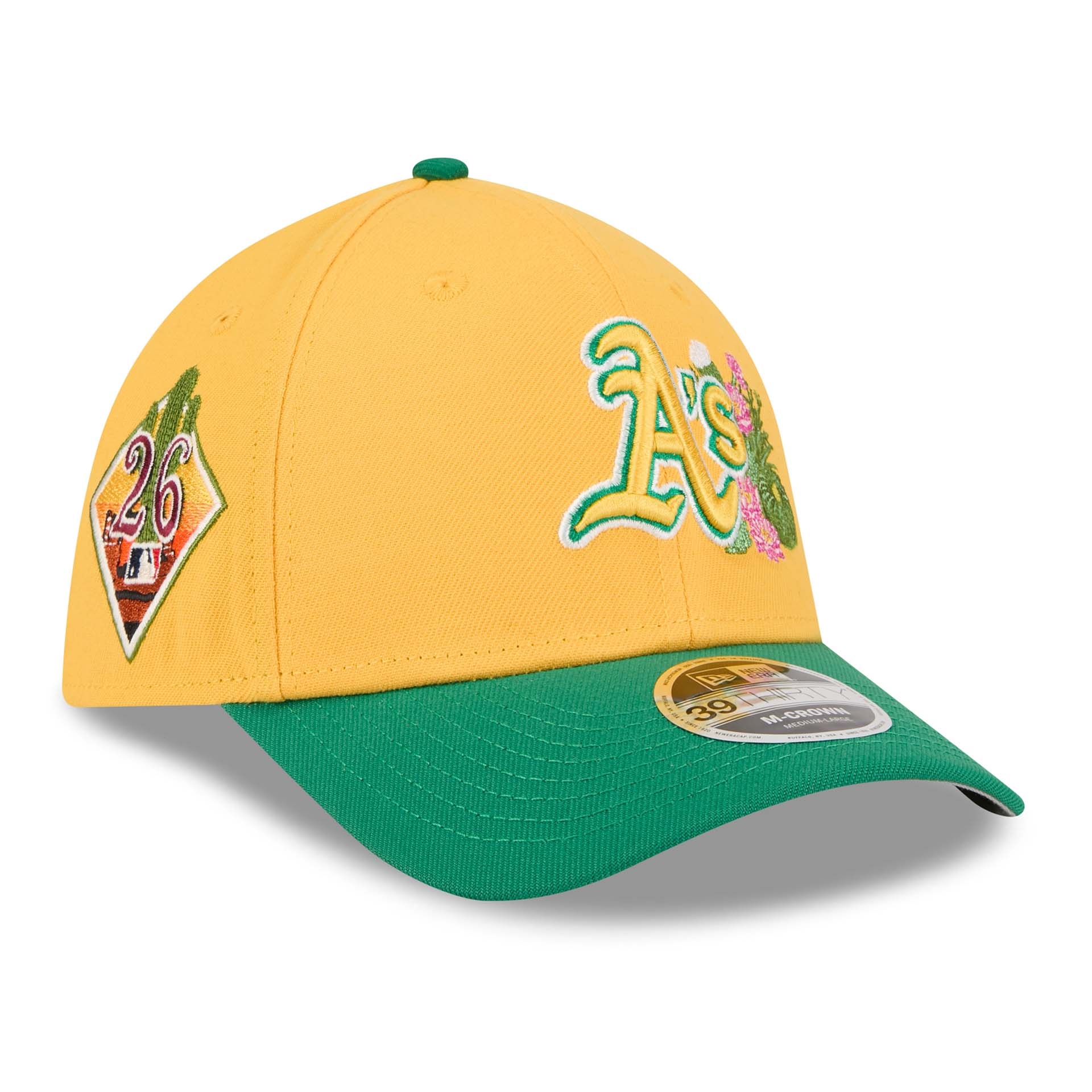 Athletics 2026 MLB Spring Training 39THIRTY M-Crown Flex Cap Gelb