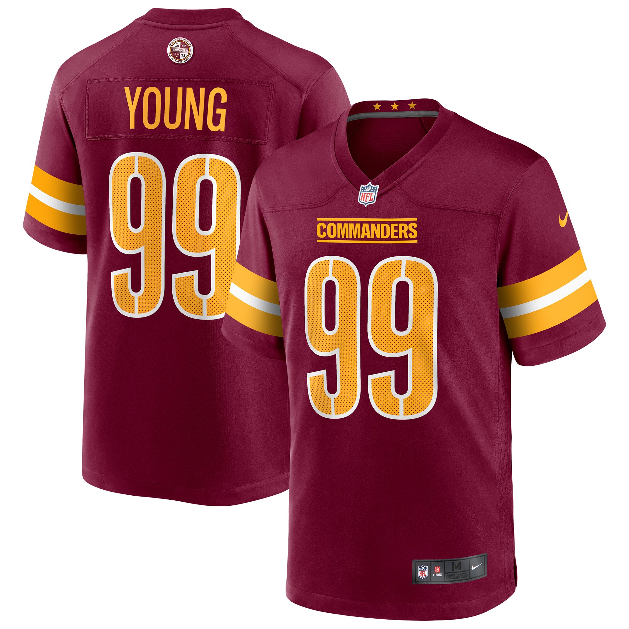 Chase Young #99 Washington Commanders Nike Game NFL Trikot Burgunder
