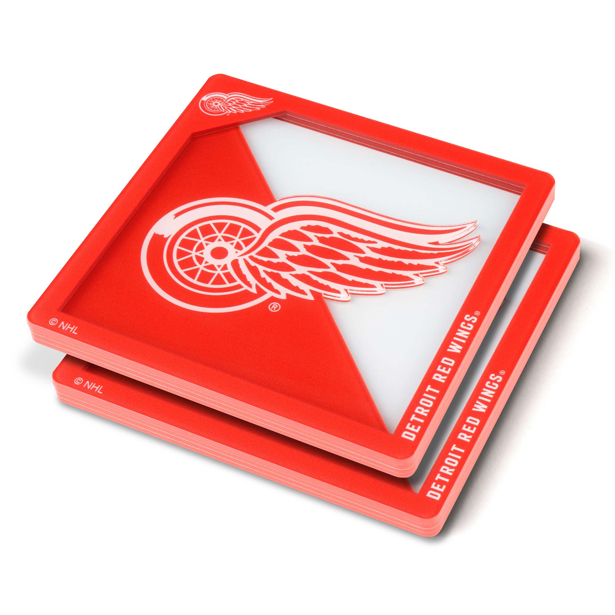 Detroit Red Wings 3D Logo NHL Untersetzer (2 Stück)