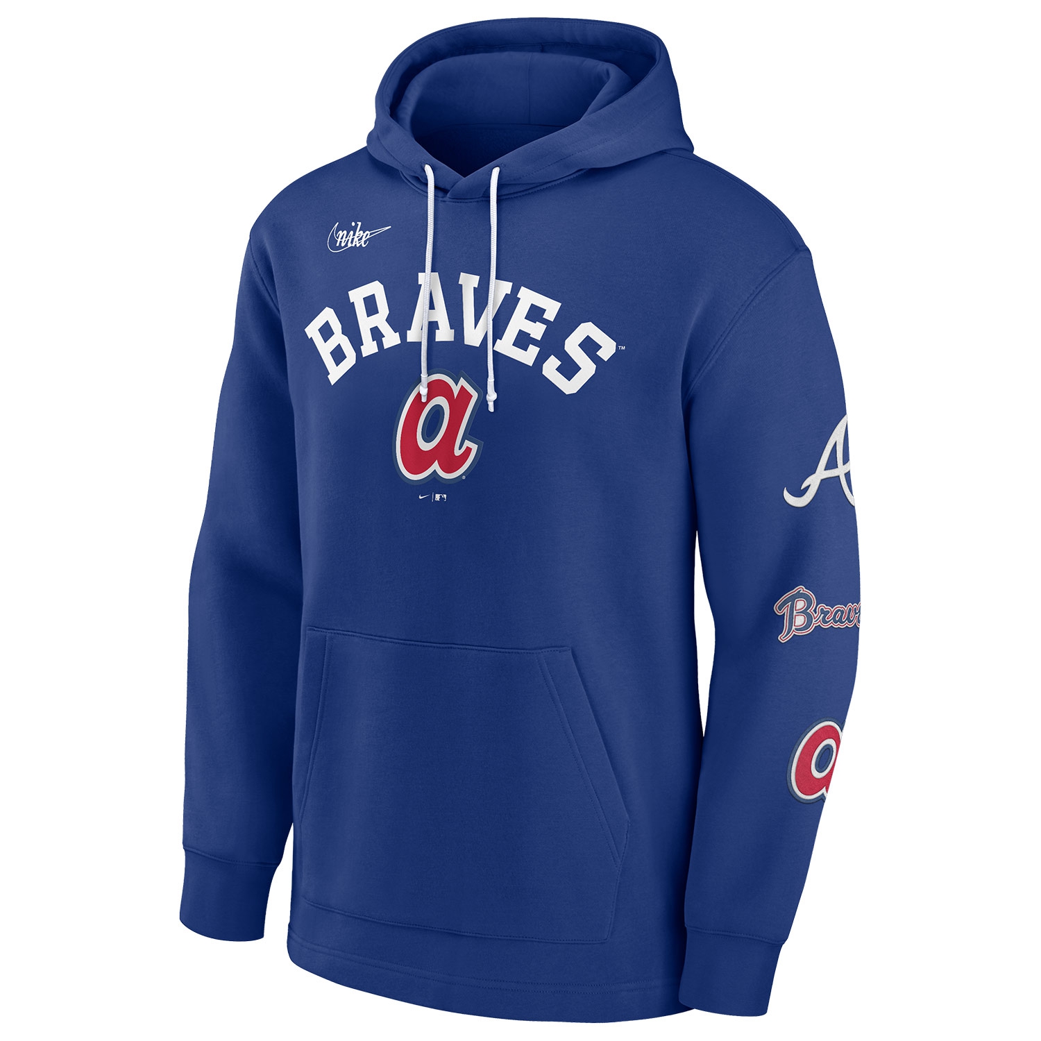 Atlanta Braves Nike Rewind Lefty MLB Hoodie Blau