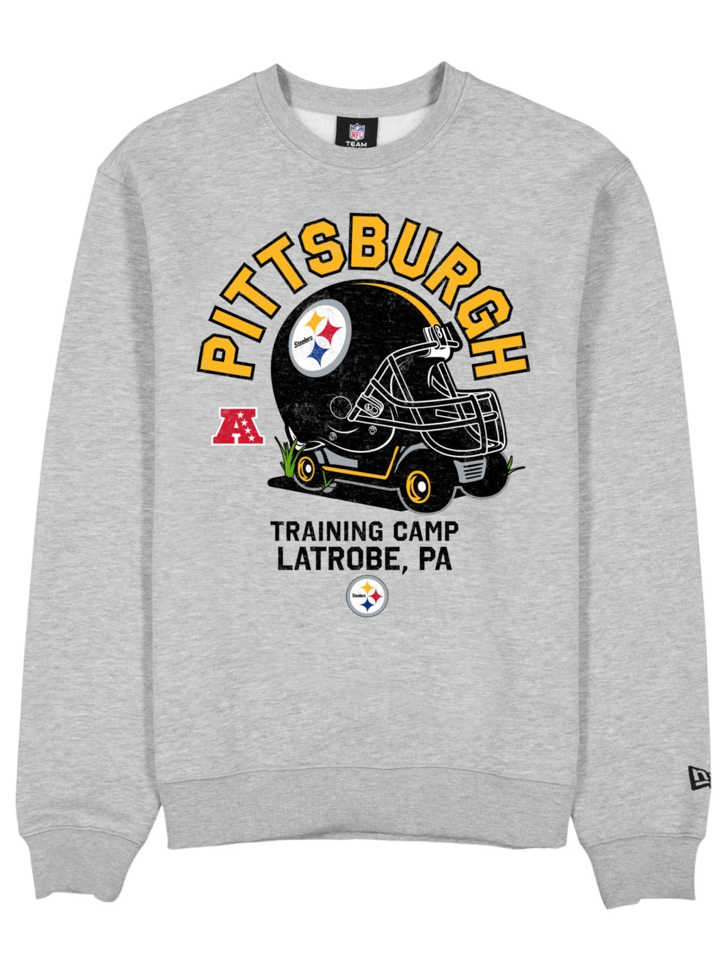 Pittsburgh Steelers NFL Training Golf Cart Crew Neck Sweater Gray