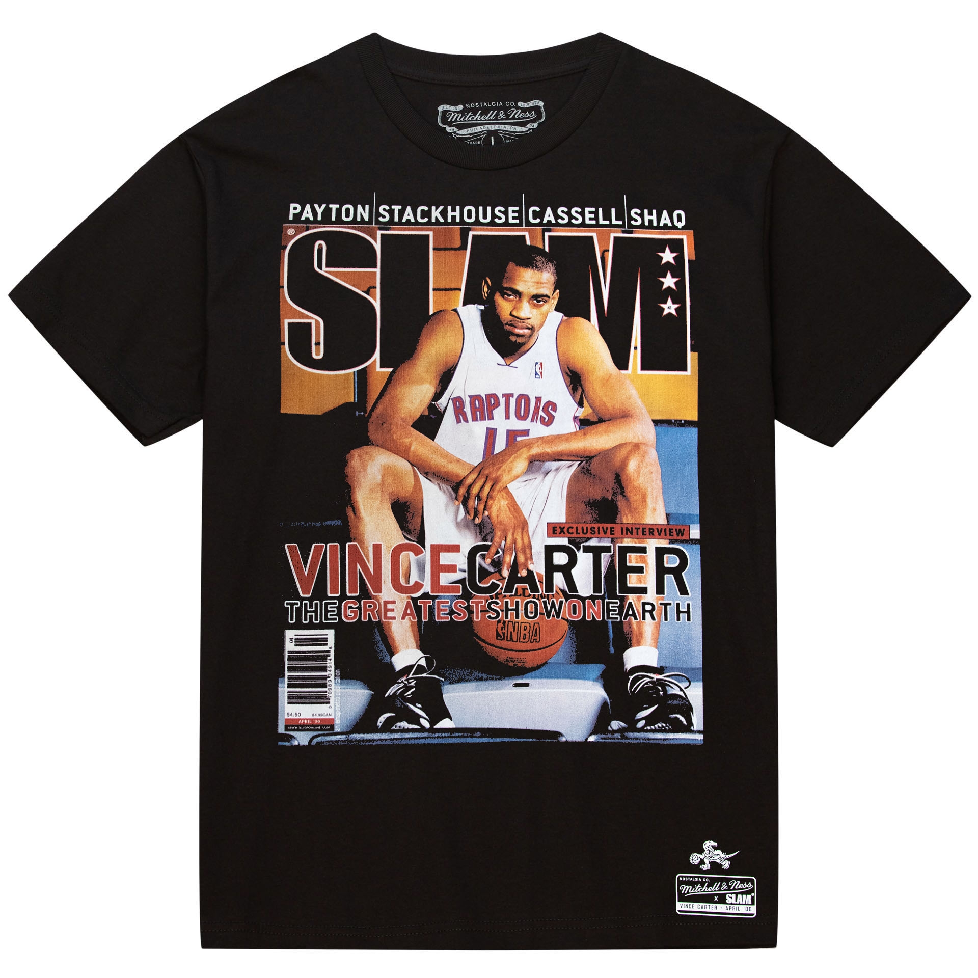 Vince Carter Toronto Raptors 2000 Slam Cover NBA T-Shirt Schwarz