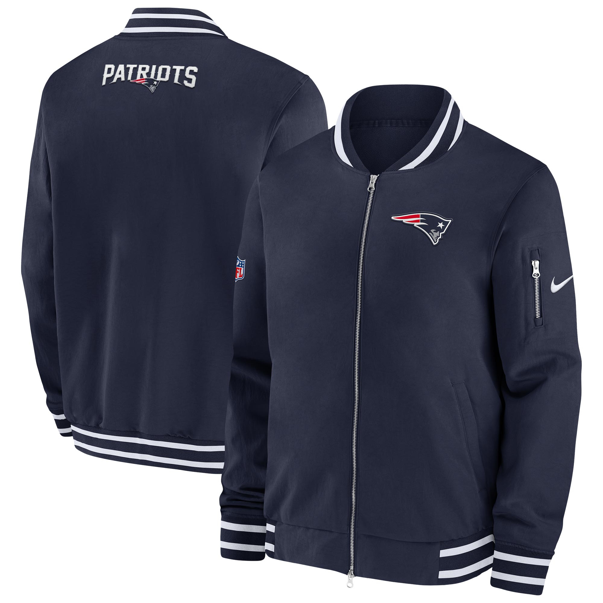 New England Patriots NFL Sideline Nike Coach Bomber Jacke