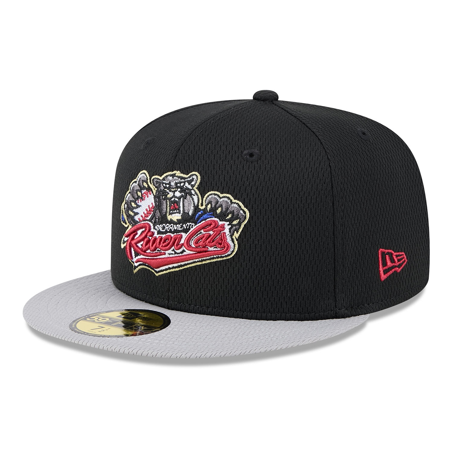 Sacramento River Cats MiLB Batting Practice Authentic 59FIFTY Fitted Cap Schwarz