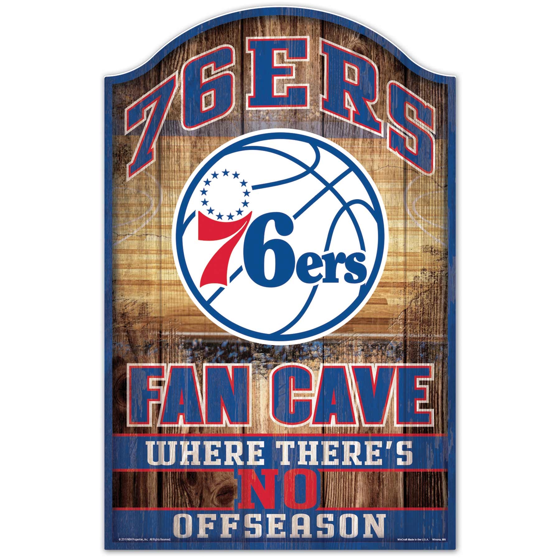 Philadelphia 76ers WinCraft NBA Fan Cave Holzschild