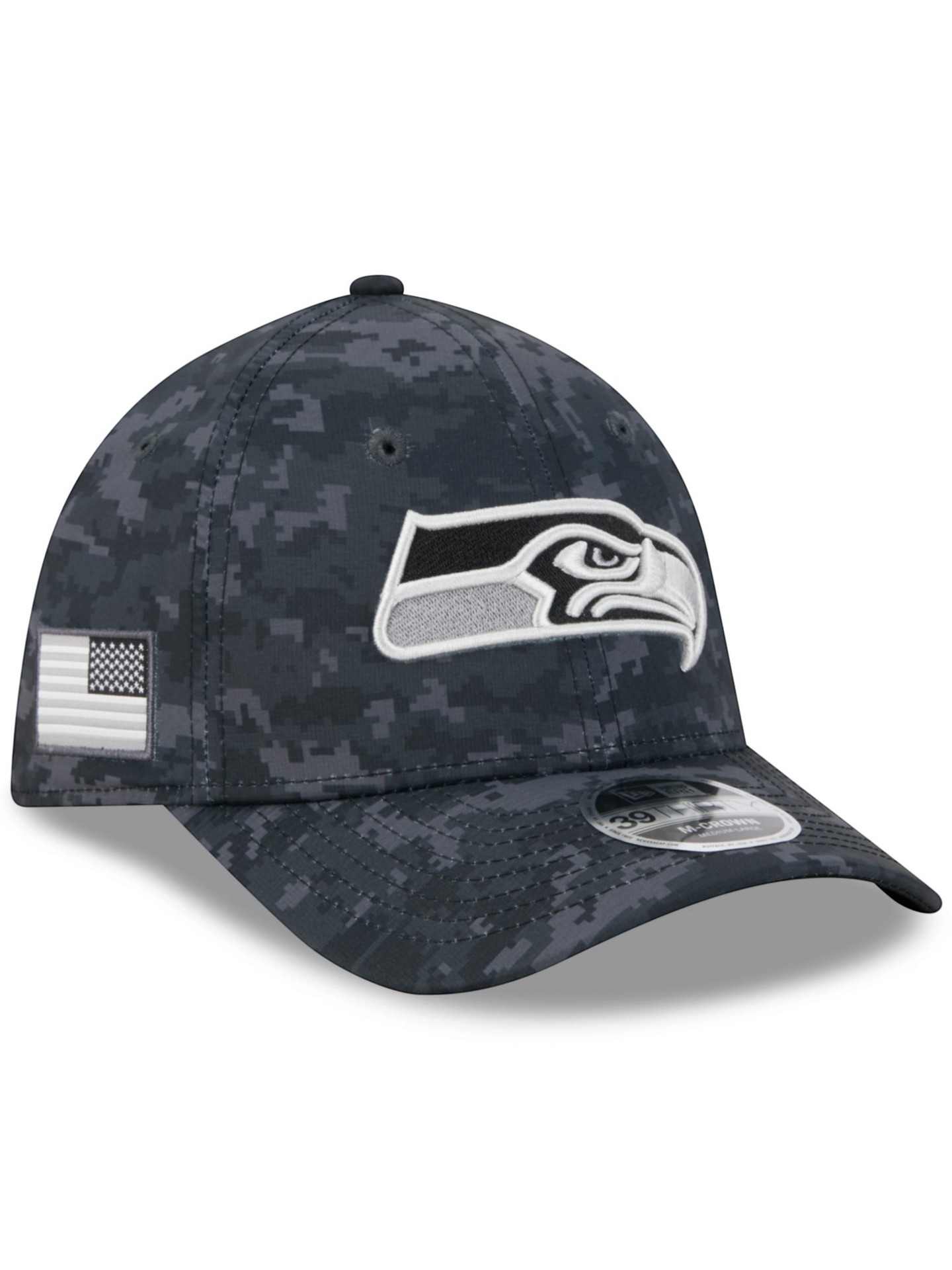 Seattle Seahawks 2026 NFL Salute to Service 39THIRTY M-Crown Flex Cap Schwarz