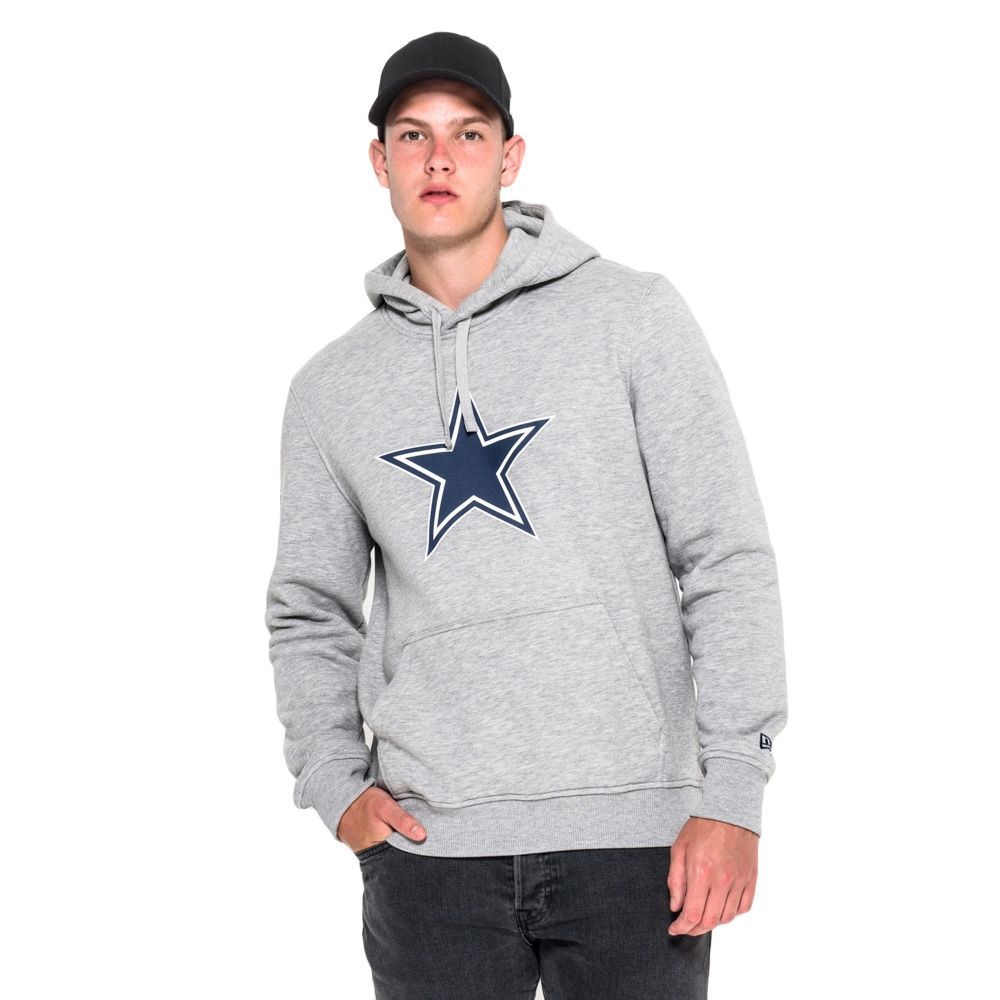 Dallas Cowboys Logo Hoodie New Era NFL Sweatshirt Grey