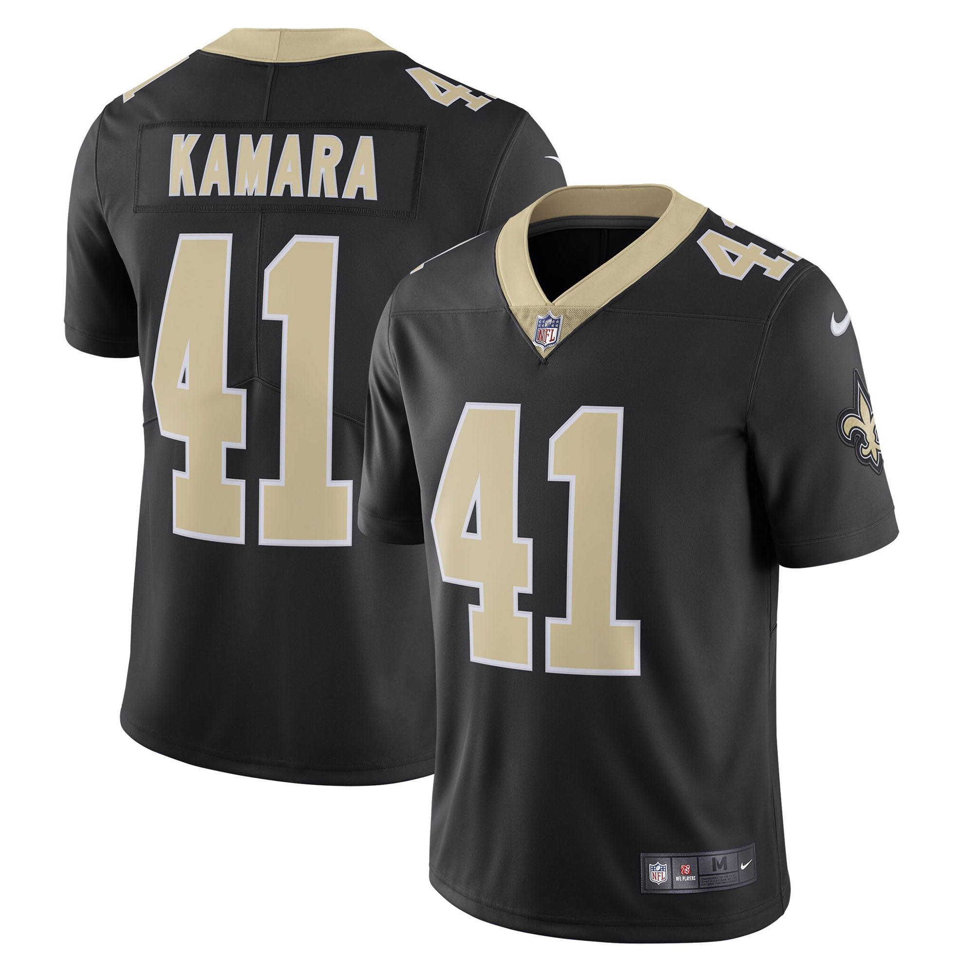 Alvin Kamara #41 New Orleans Saints Nike Vapor Limited NFL Trikot Schwarz