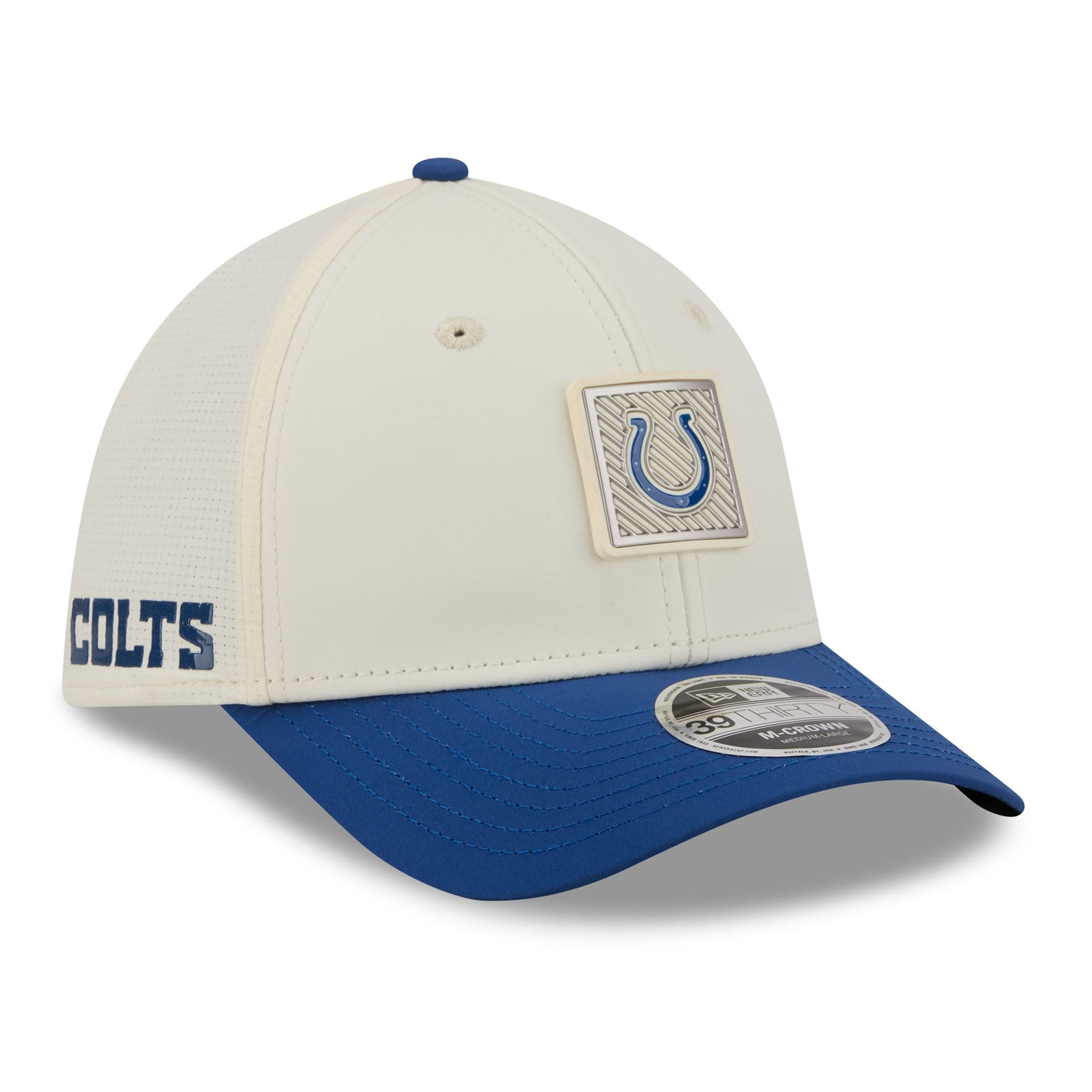 Indianapolis Colts 2026 NFL Training Camp 39THIRTY Flex Cap Cream/Blau