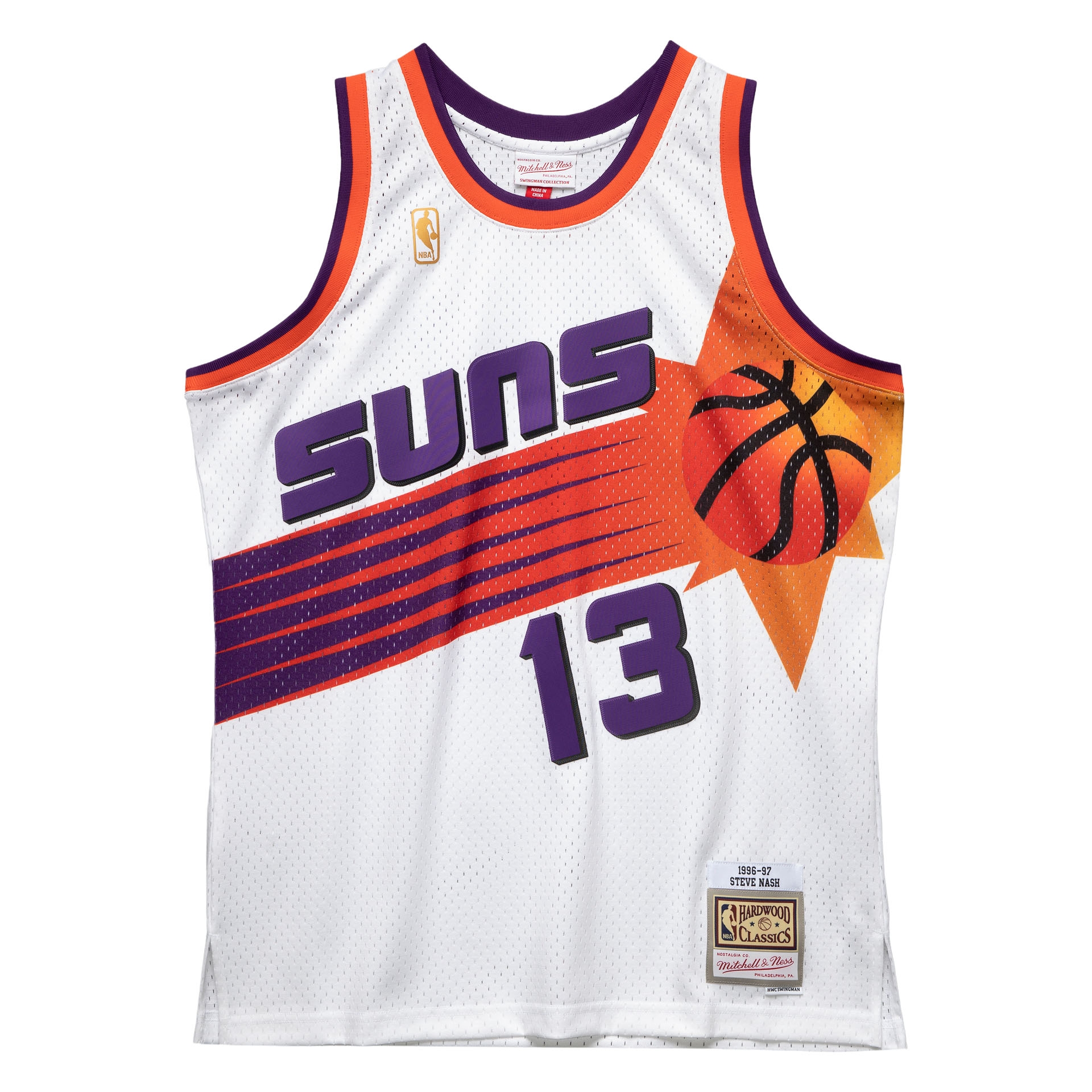 Steve Nash #13 Phoenix Suns 1996-97 Swingman NBA Trikot Weiß