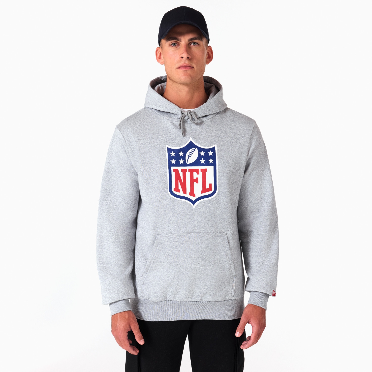NFL Shield Logo Hoodie New Era NFL Sweatshirt Grau