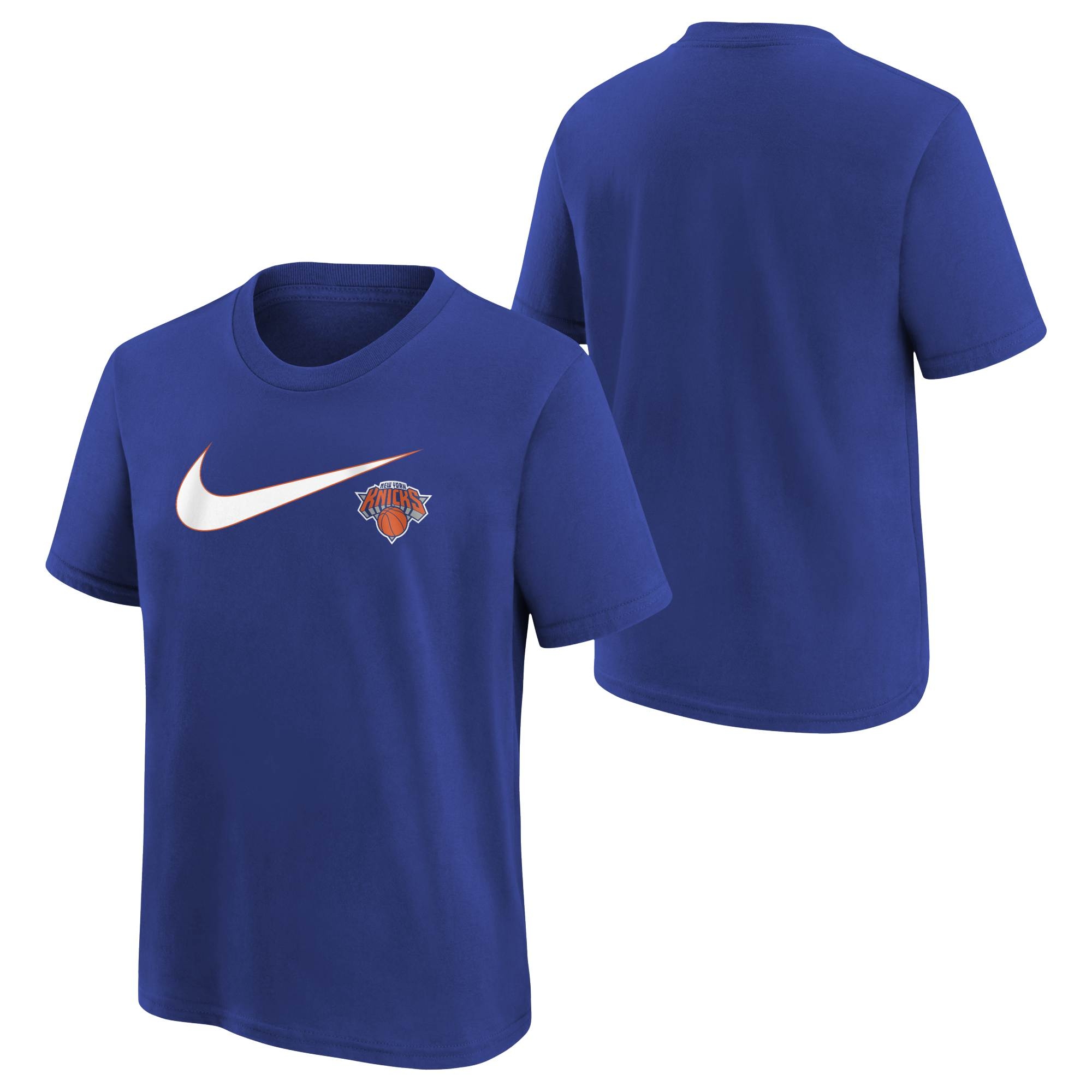 New York Knicks Nike Swoosh Logo NBA T-Shirt Blau (YOUTH)
