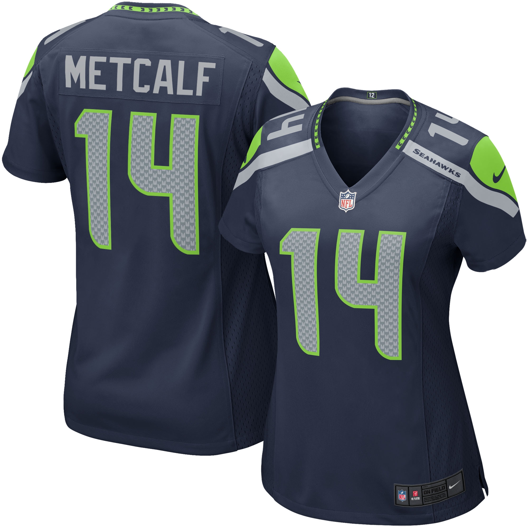 DK Metcalf #14 Seattle Seahawks Nike Game NFL Trikot Navy (DAMEN)