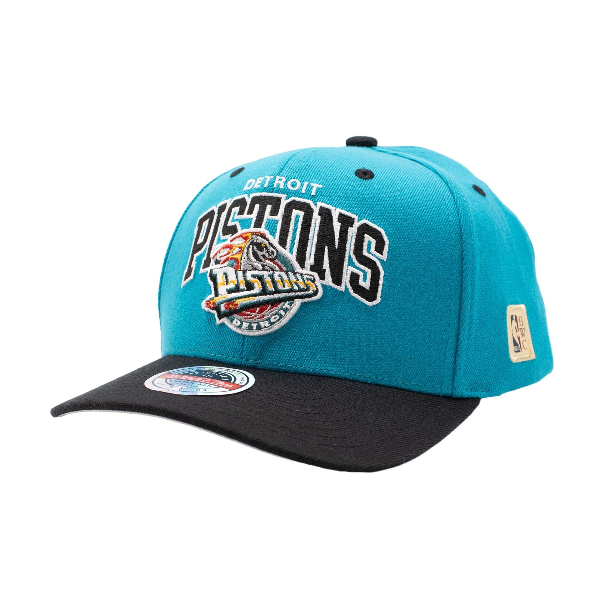 Detroit Pistons Team Arch Classic Red Stretch-Snap NBA Cap Grün Türkis