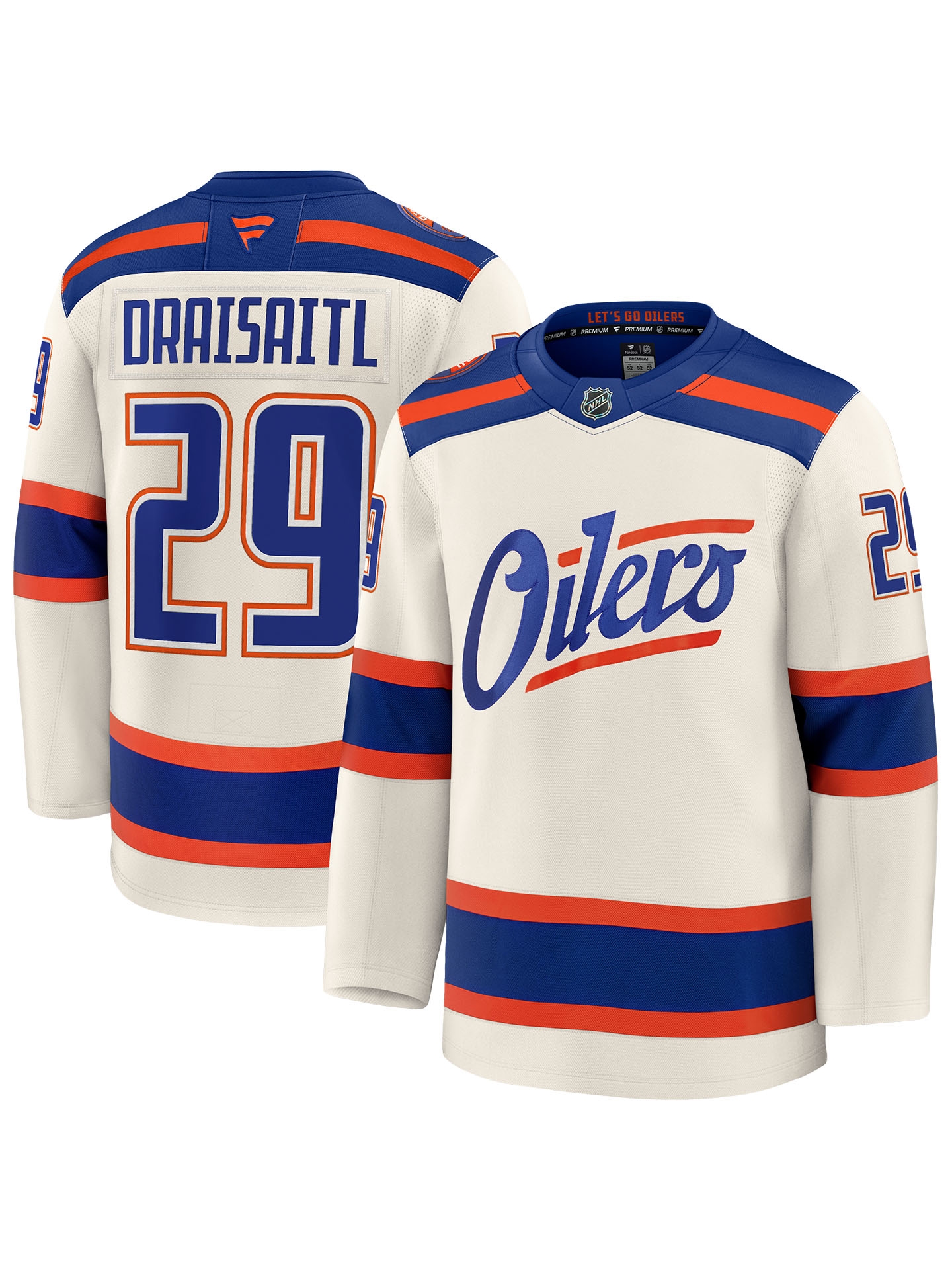 Leon Draisaitl #29 Edmonton Oilers Premium NHL Trikot Alternate Beige