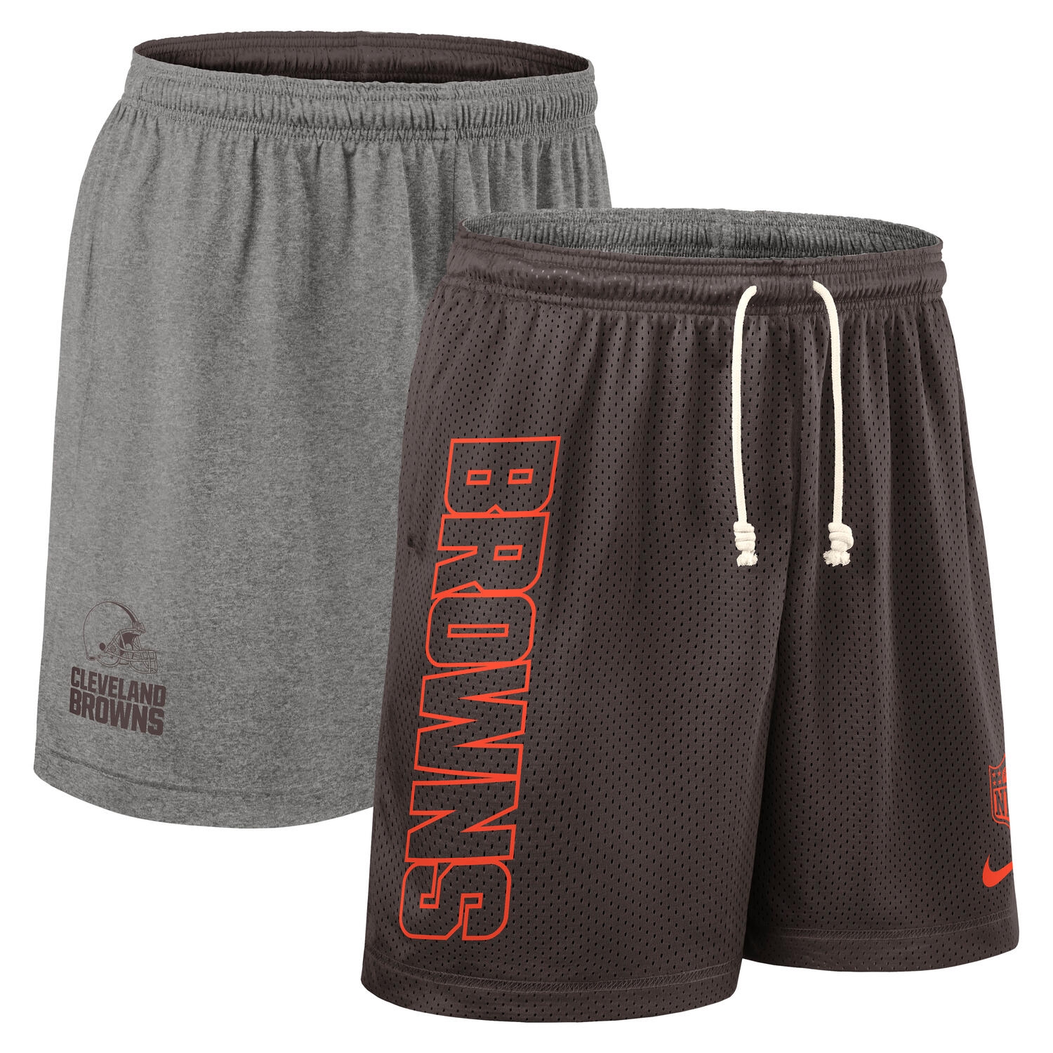 Cleveland Browns 2025 NFL Sideline Reversible Mesh Nike Dri-FIT Shorts Braun