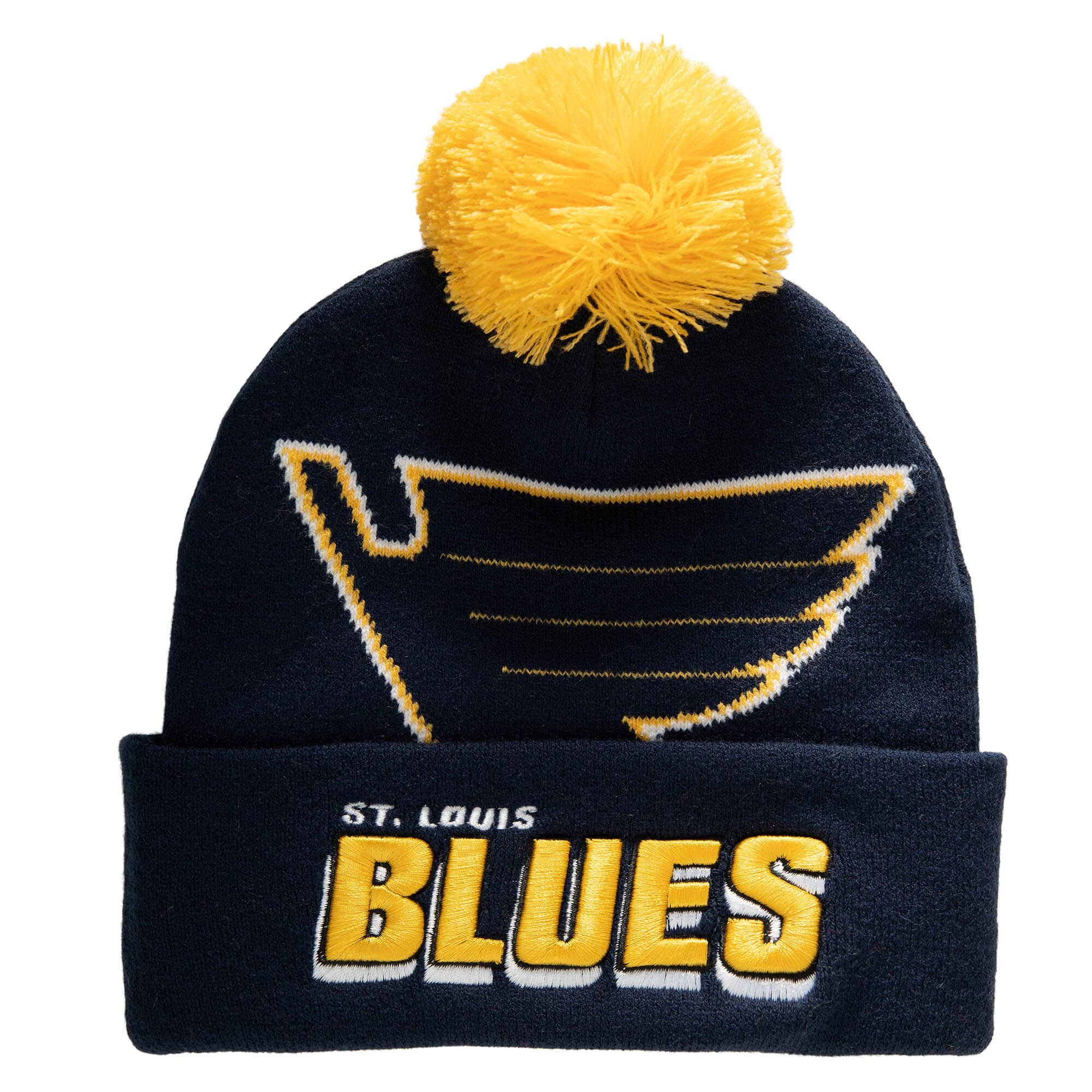 St. Louis Blues Punch Out Mitchell & Ness NHL Wintermütze Navy