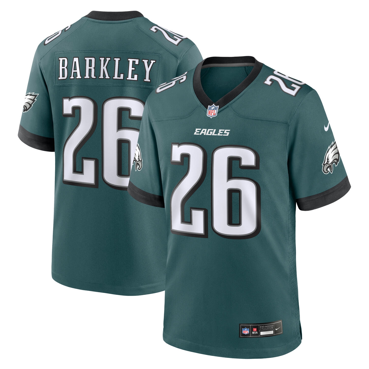 Saquon Barkley #26 Philadelphia Eagles Nike Game NFL Trikot Grün (2025)