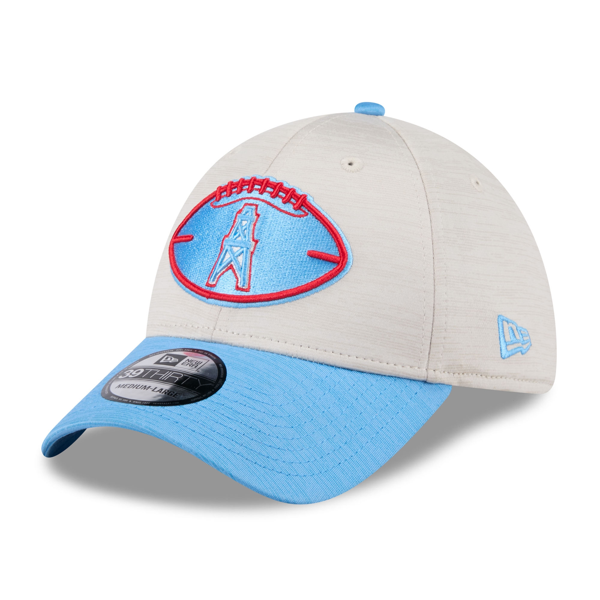 Houston Oilers Historic 2024 NFL Sideline New Era 39THIRTY Flex Cap