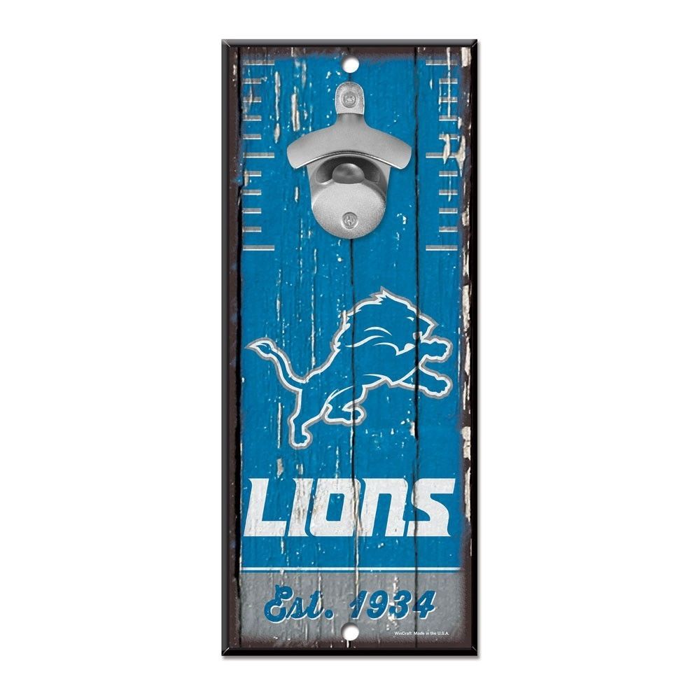 Detroit Lions NFL Schild mit Flaschenöffner