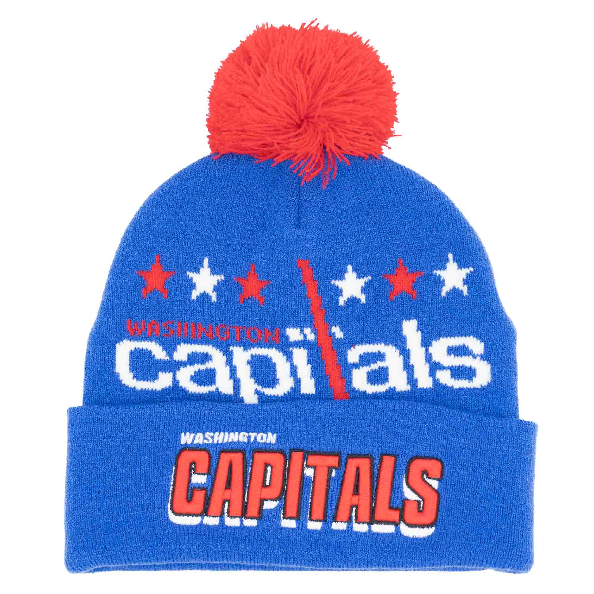 Washington Capitals Punch Out Mitchell & Ness NHL Wintermütze Blau