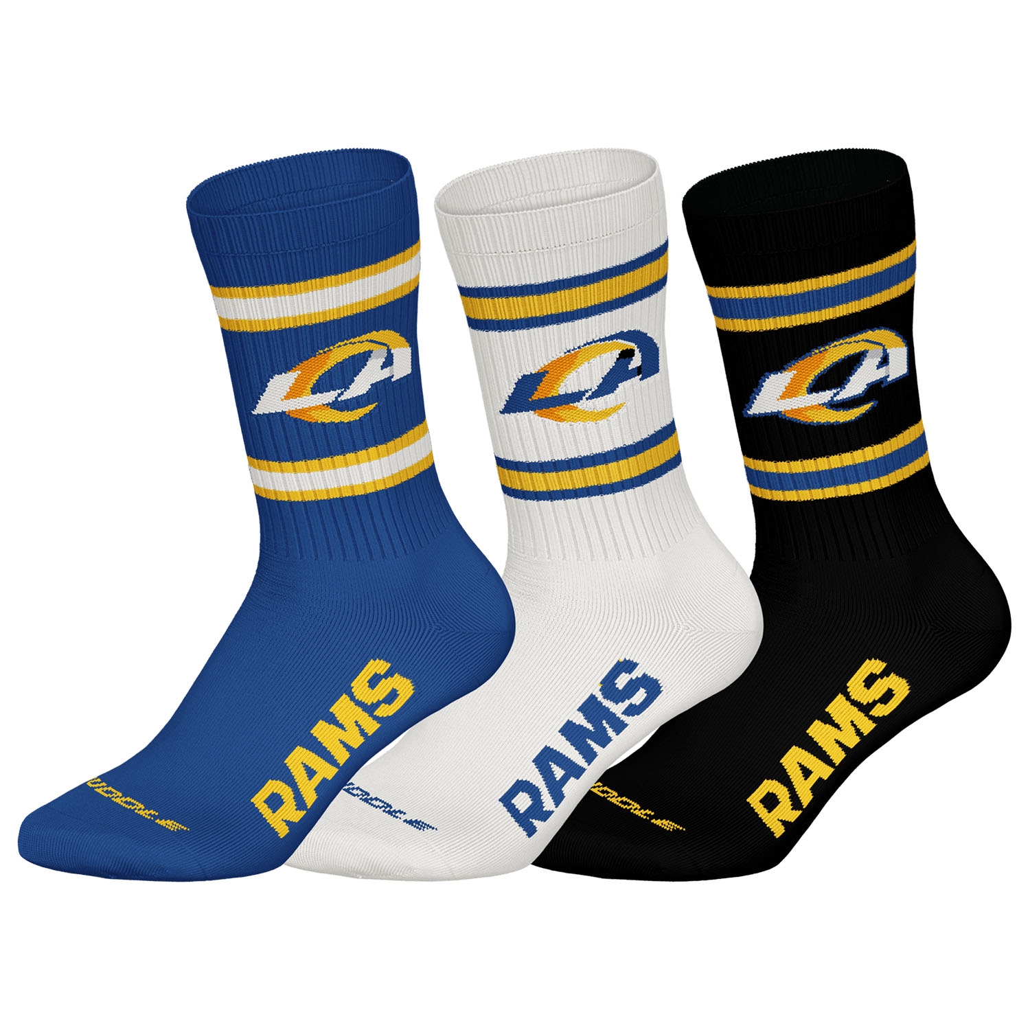 Los Angeles Rams Team Set NFL Crew Socken (3er-Pack)