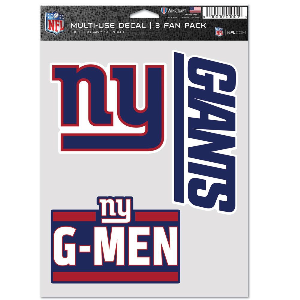 New York Giants Multi-Use NFL Aufkleber-Set (3 Stk.)