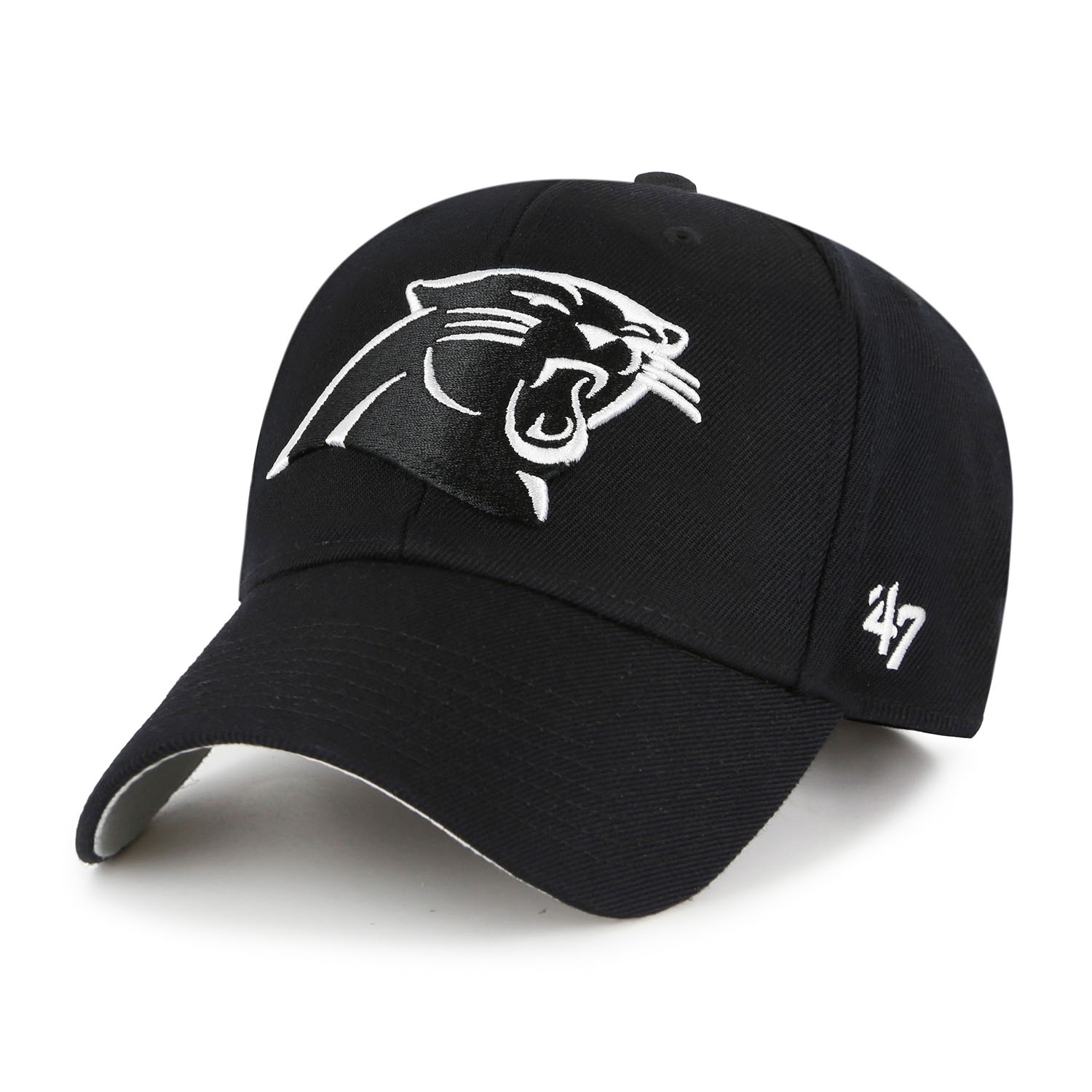 Carolina Panthers Black & White '47 MVP Adjustable NFL Cap Black