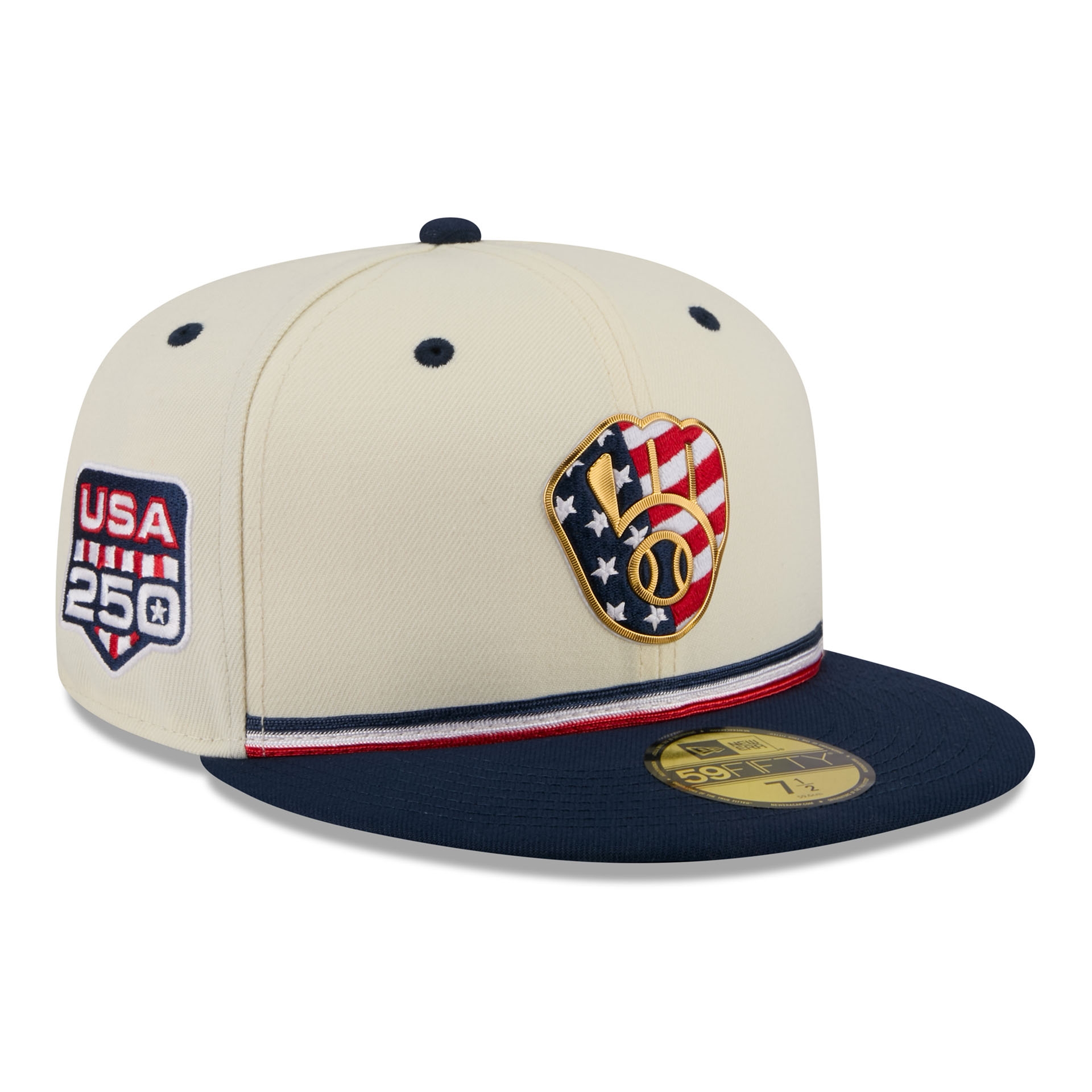 Milwaukee Brewers 2026 4th of July USA 250 59FIFTY Fitted MLB Cap