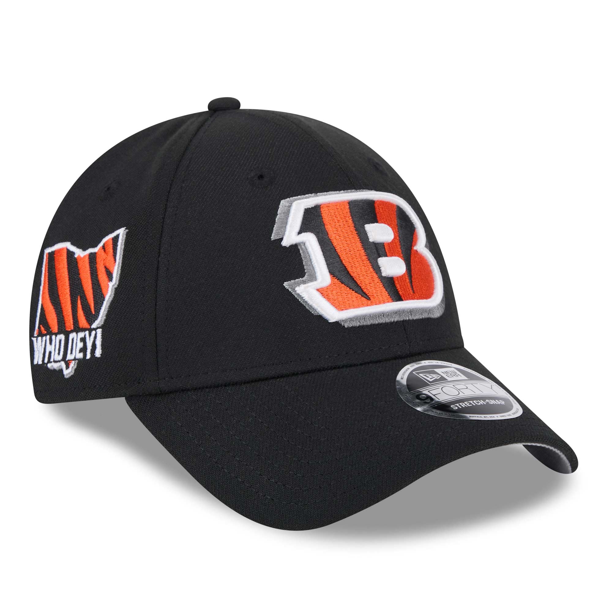 Cincinnati Bengals 2024 NFL Draft New Era Stretch-Snap 9FORTY Cap Schwarz