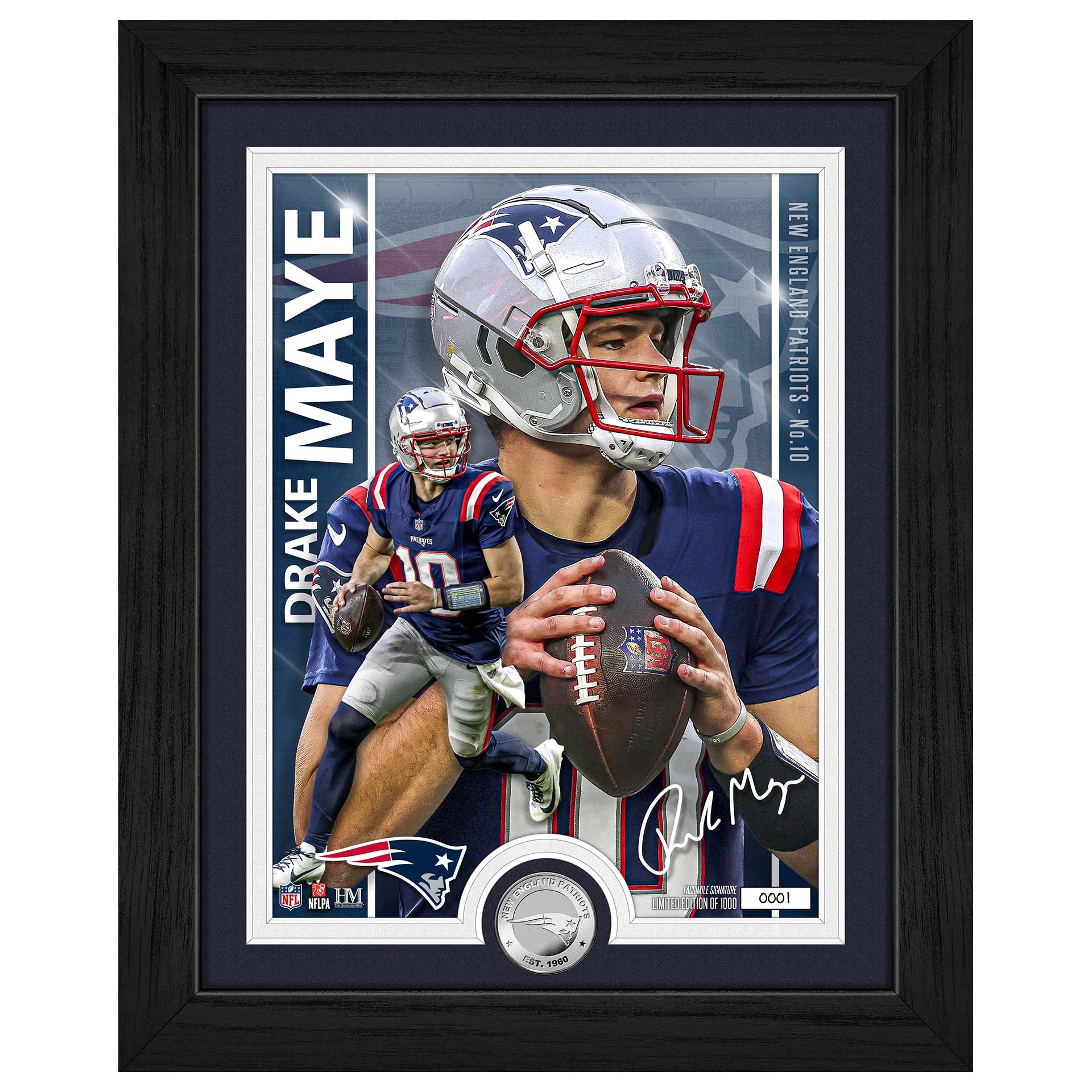 Drake Maye New England Patriots Artist Proof Silver Coin NFL Bild