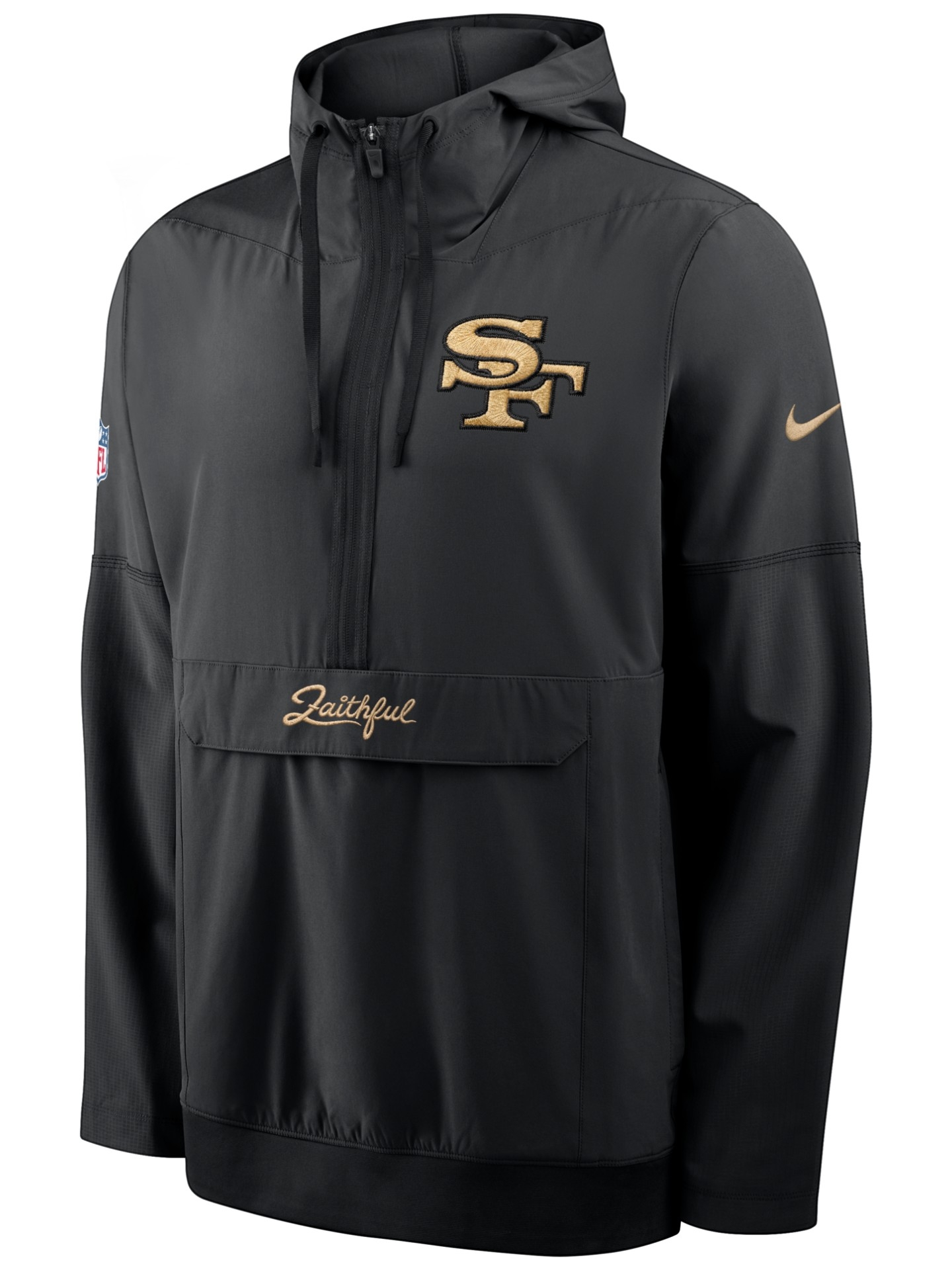 San Francisco 49ers 2026 NFL Rivalries Sideline Half-Zip Anorak Jacke Schwarz