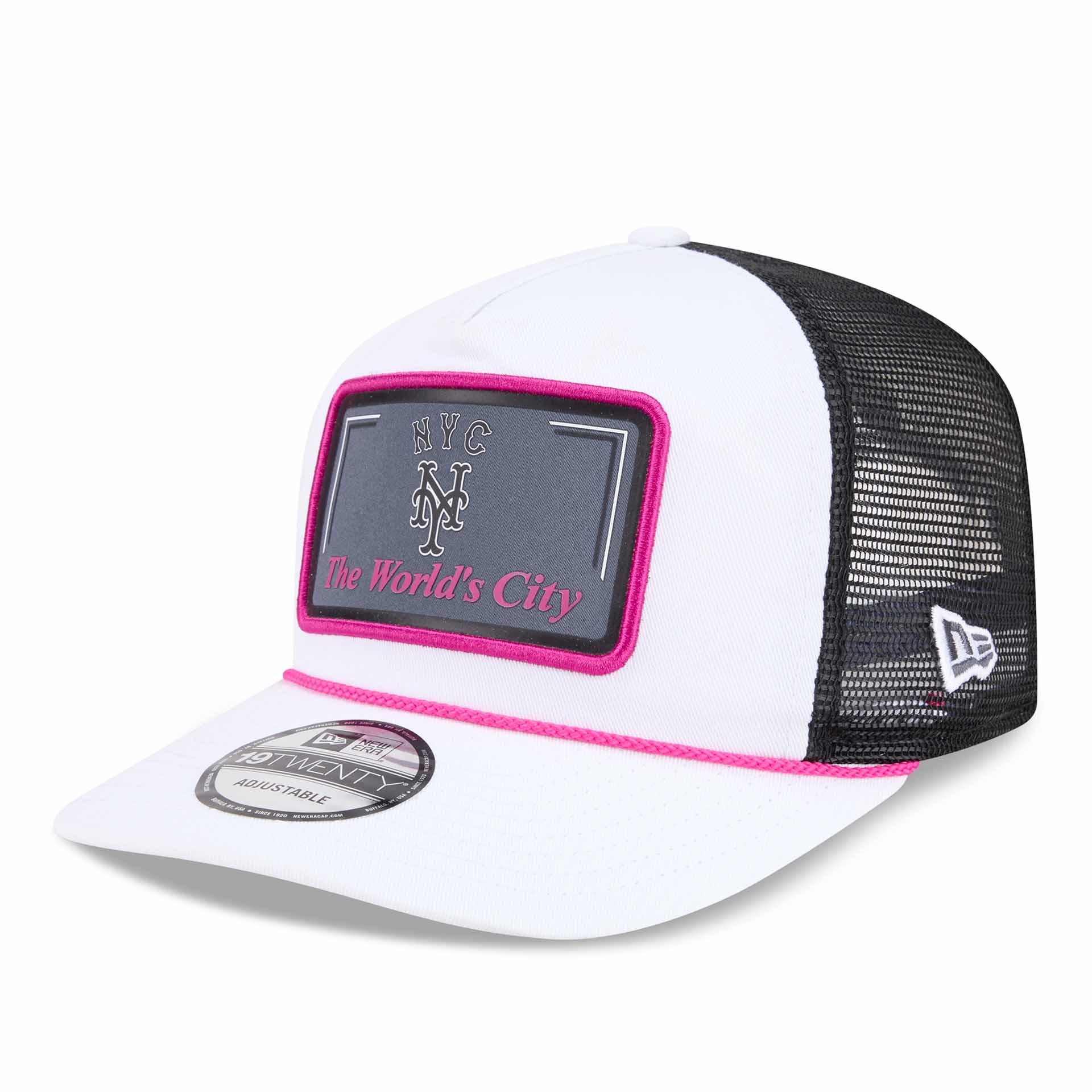 New York Mets 2026 MLB City Connect 19TWENTY Fan Pack Adjustable Trucker Cap Weiß