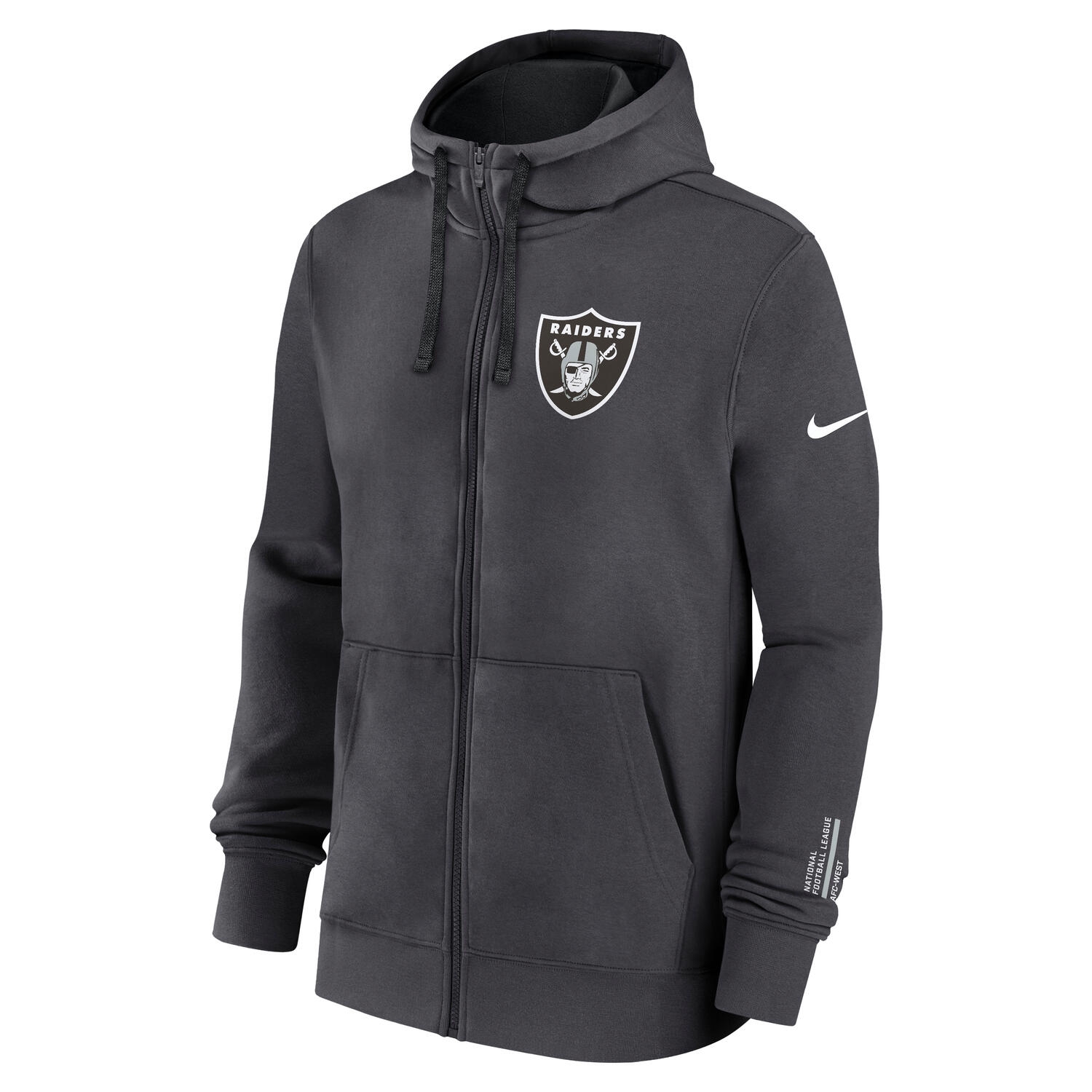 Las Vegas Raiders Playbook NFL Full-Zip Fleece Hoodie Anthracite