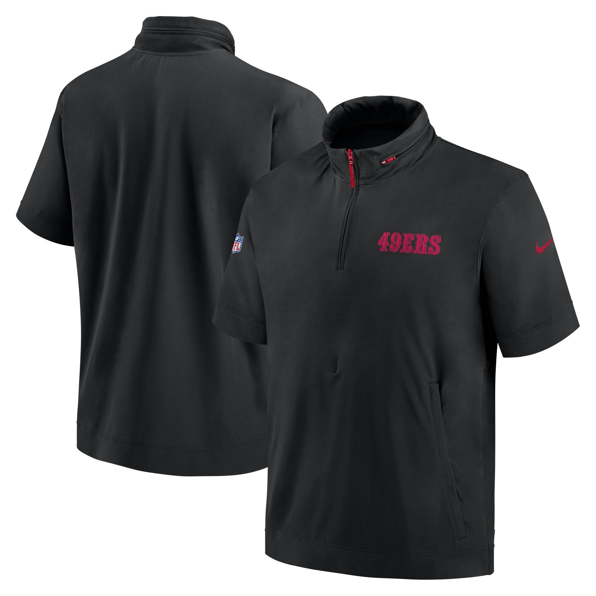 San Francisco 49ers 2024 NFL Sideline Nike Lightweight Coach Jacke Schwarz