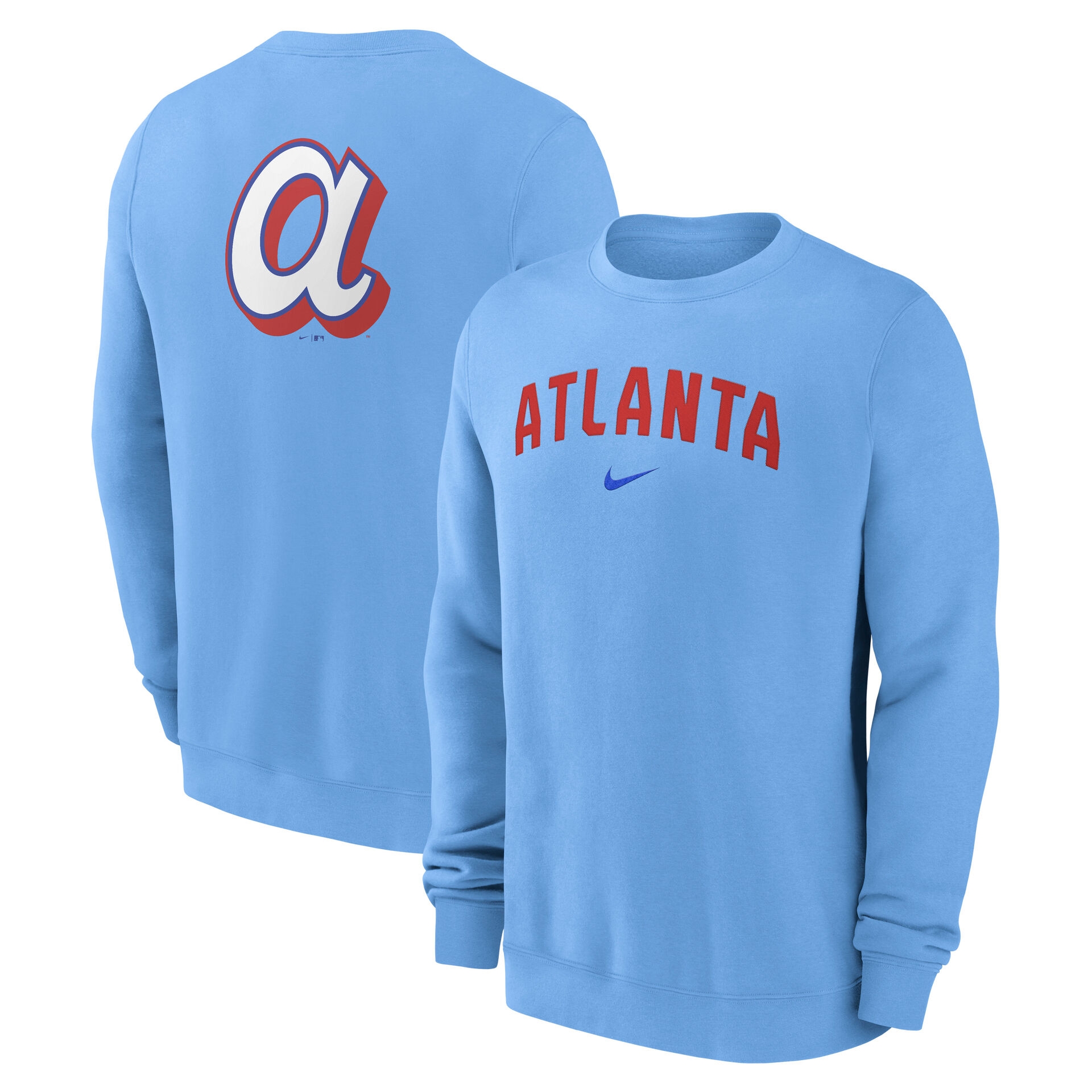 Atlanta Braves City Connect 2-Hit Club Crew Pullover Blau