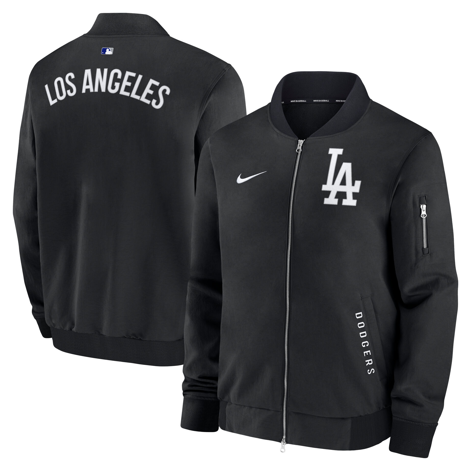Los Angeles Dodgers 2026 MLB Authentic Dugout Bomber Jacke Schwarz