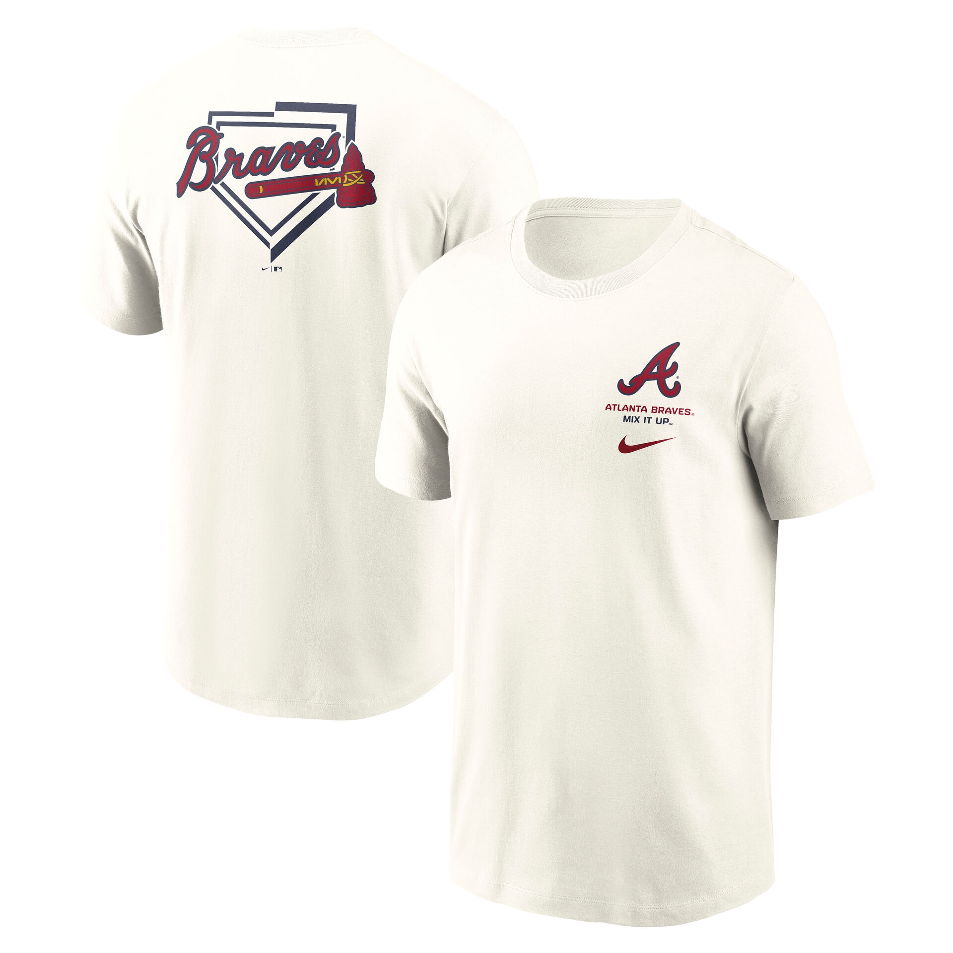 Atlanta Braves Primetime 2-Hit T-Shirt Cream