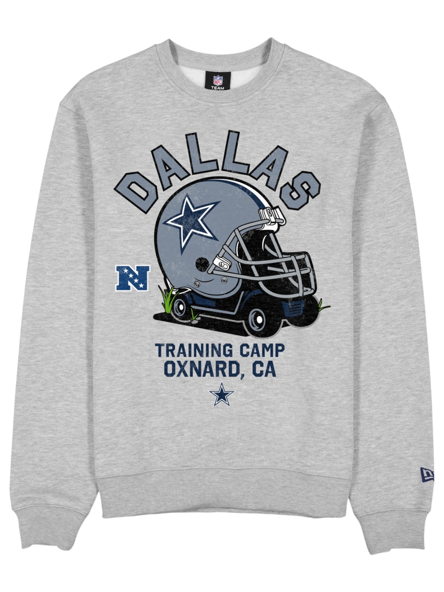 Dallas Cowboys NFL Training Golf Cart Crew Neck Sweater Gray