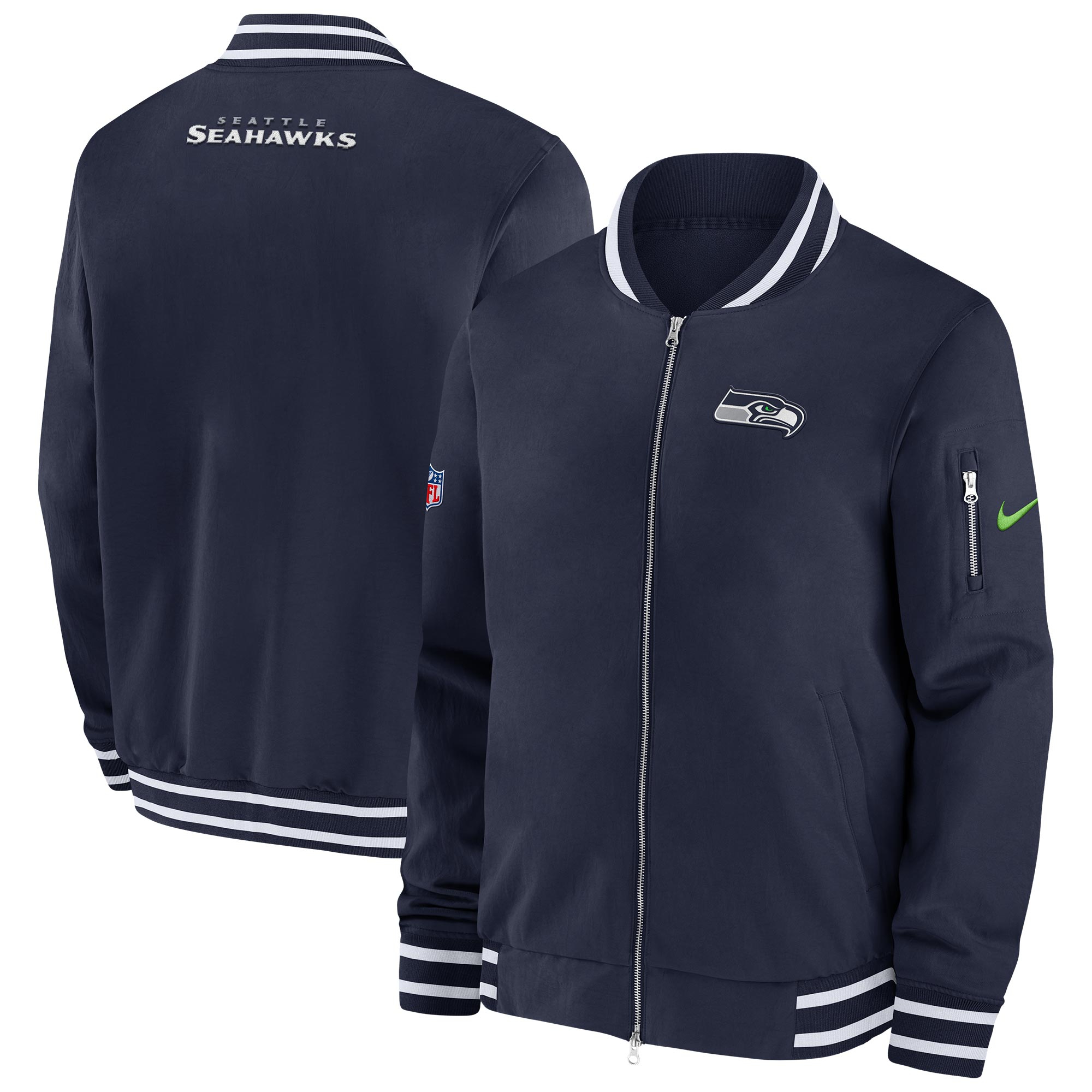 Seattle Seahawks NFL Sideline Nike Coach Bomber Jacke