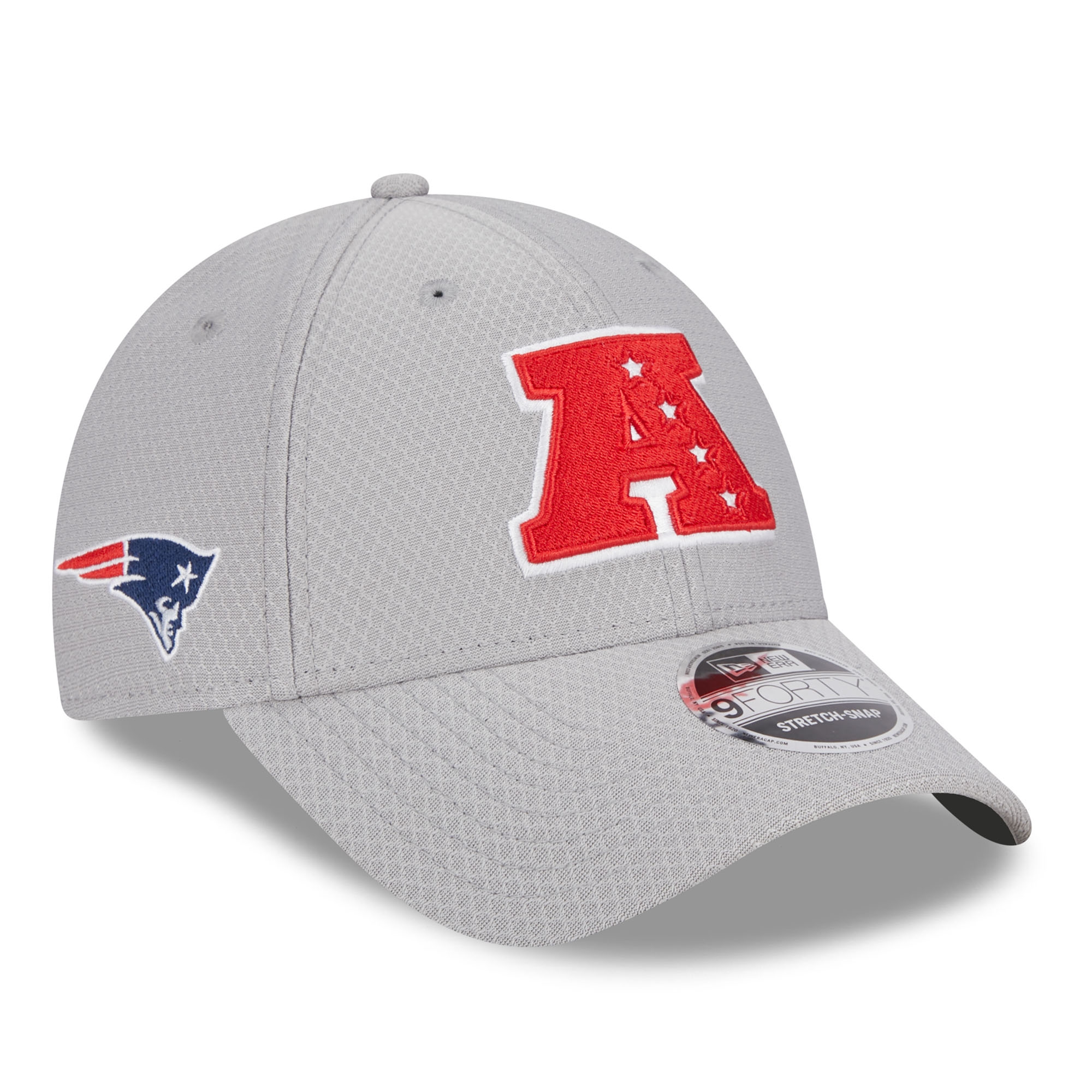 New England Patriots AFC 2024 Pro Bowl New Era Stretch-Snap 9FORTY NFL Cap Gray