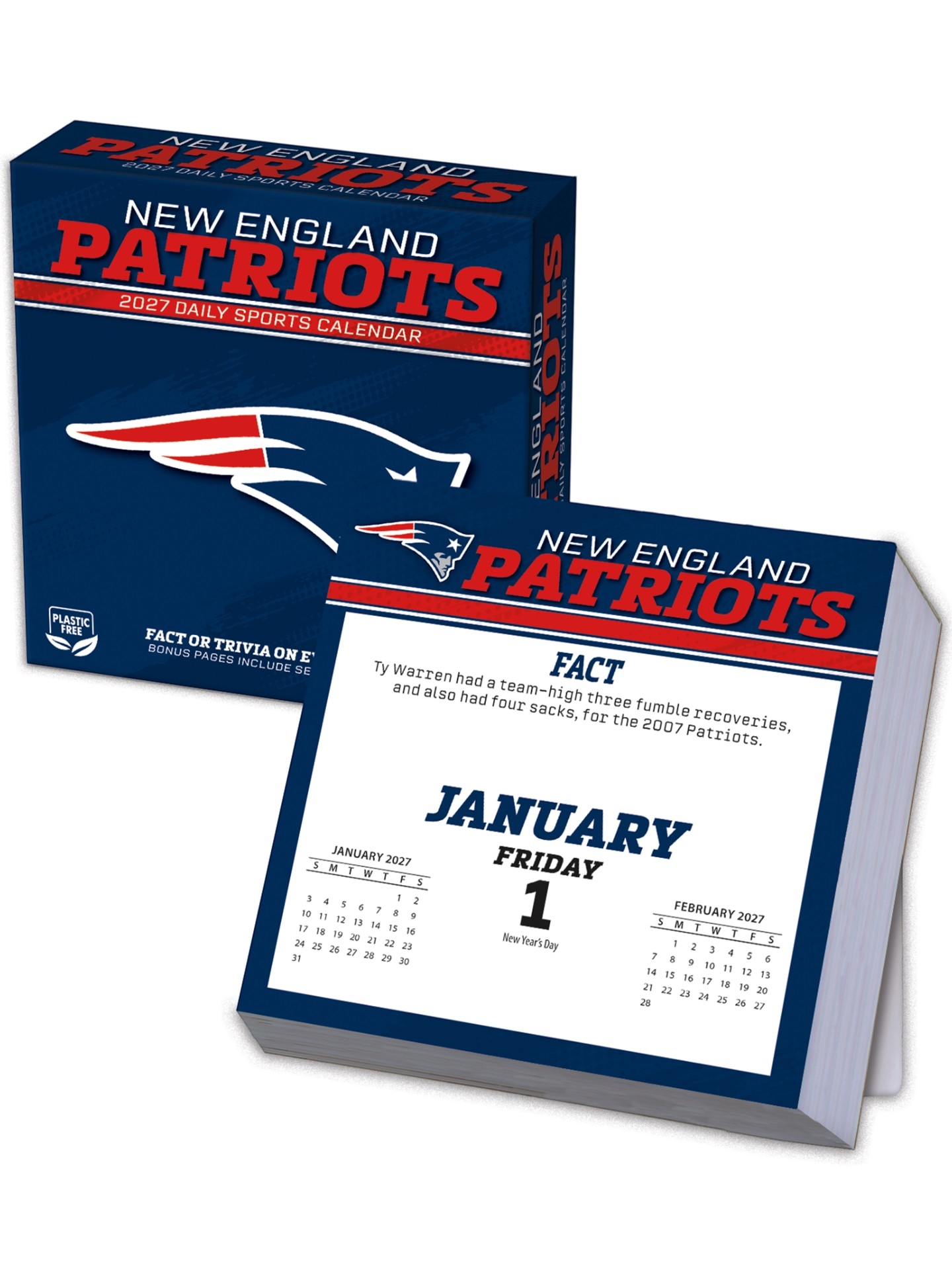 New England Patriots 2027 NFL Desk Calendar