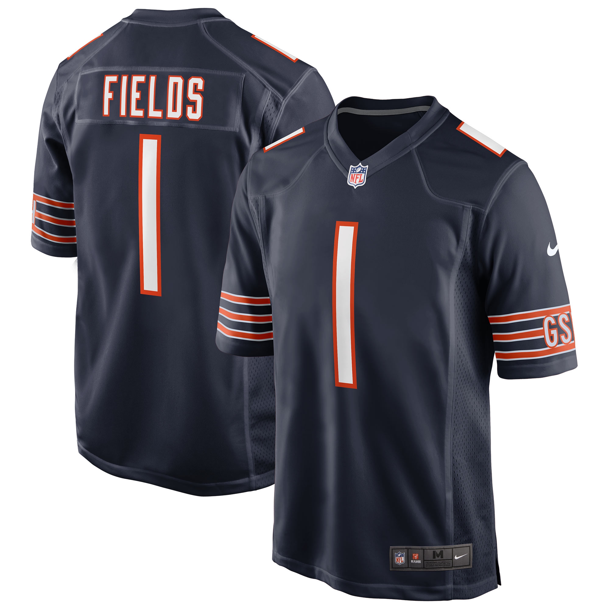 Justin Fields #1 Chicago Bears Nike Game NFL Football Trikot Navy