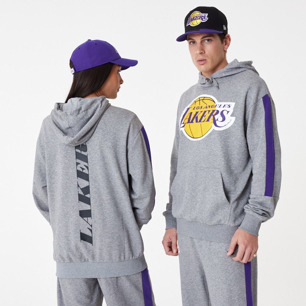 Los Angeles Lakers New Era Color Block NBA Hoodie Grau