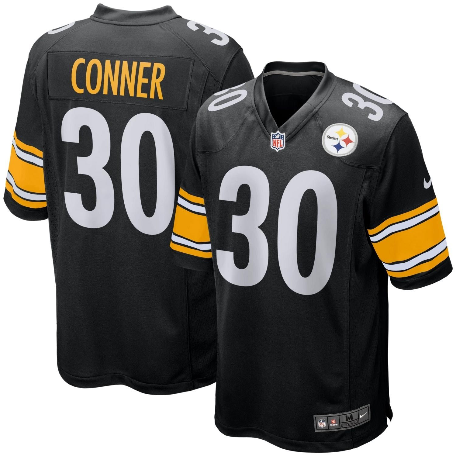 James Conner #30 Pittsburgh Steelers Nike Game NFL Football Trikot Schwarz