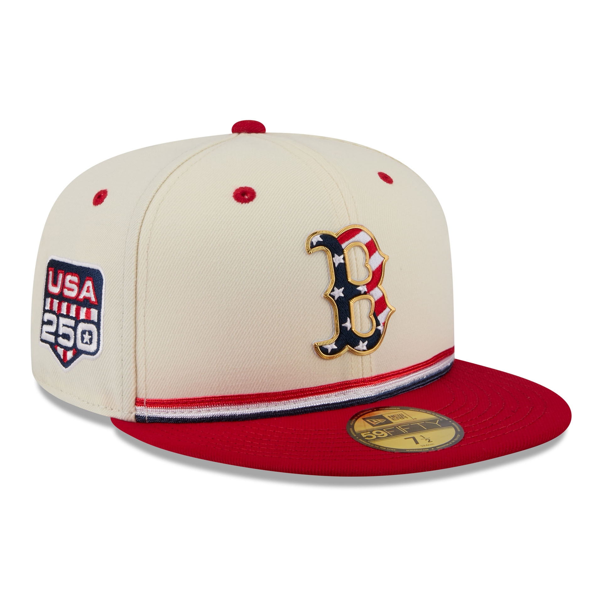 Boston Red Sox 2026 4th of July USA 250 59FIFTY Fitted MLB Cap