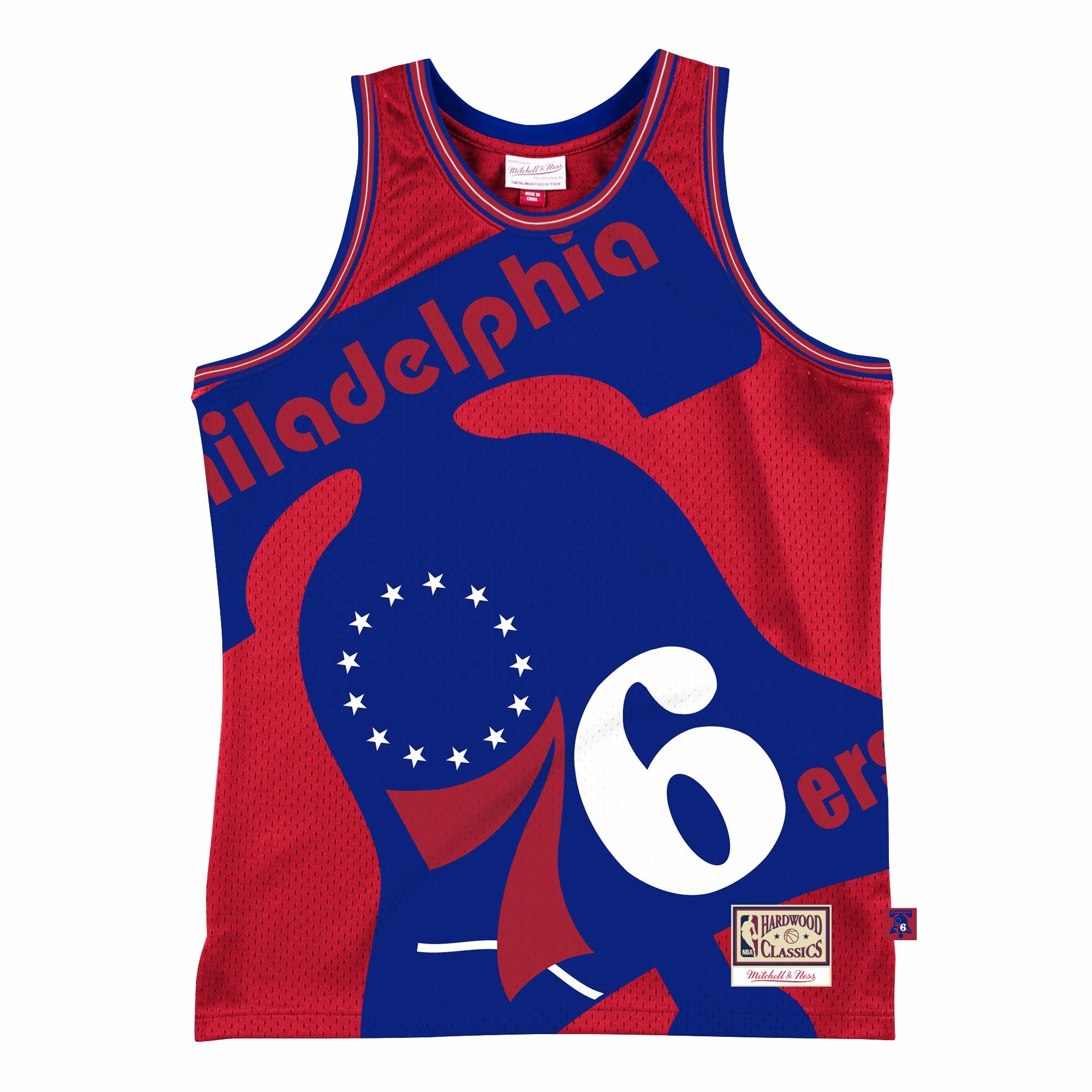 Philadelphia 76ers Big Face 2.0 Mitchell & Ness NBA Jersey Rot
