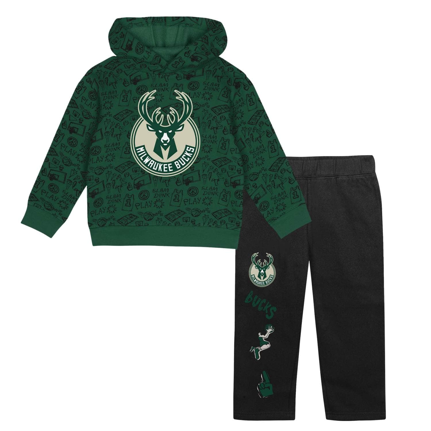 Milwaukee Bucks Kleinkinder Give & Go NBA Hoodie Sweatpants Set