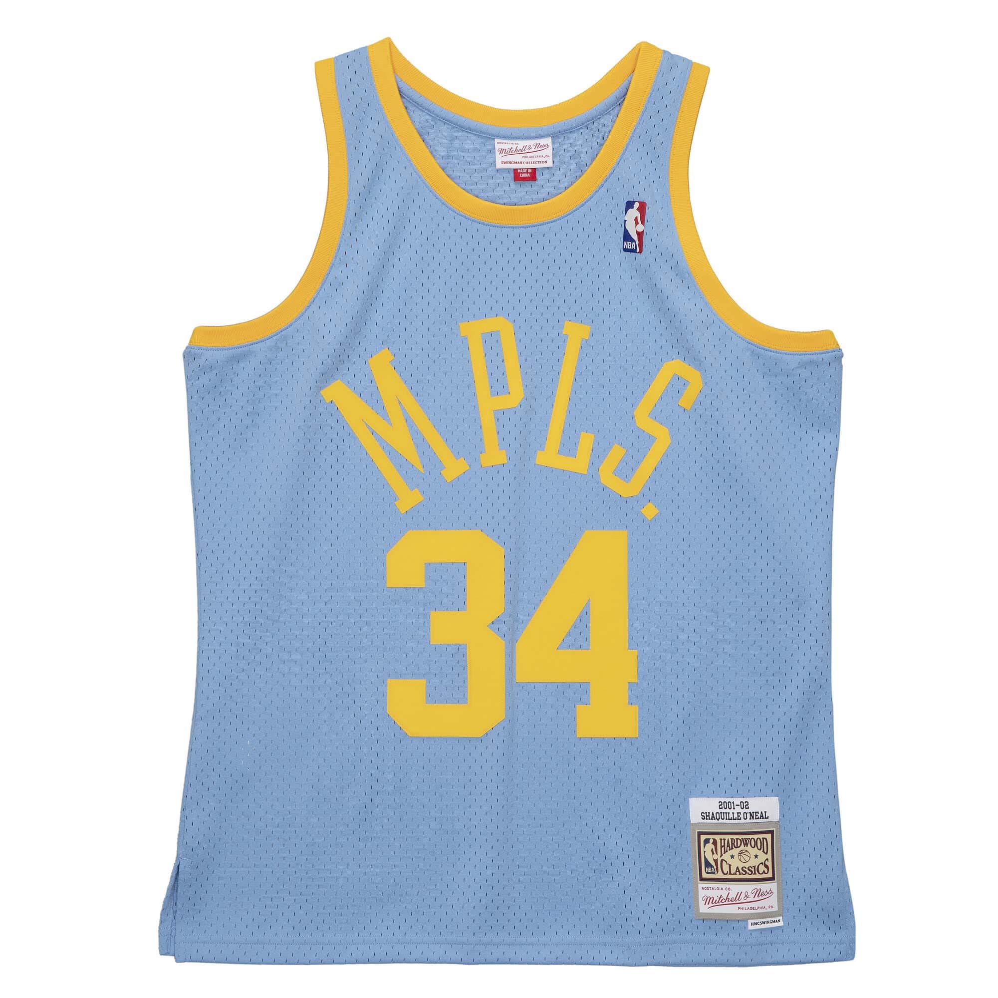 Shaq O'Neal #34 Los Angeles Lakers MPLS 2001-02 Swingman NBA Trikot Blau